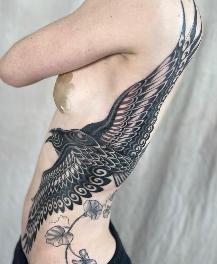 Tattoo by @katnoirink — black_and_grey, realism