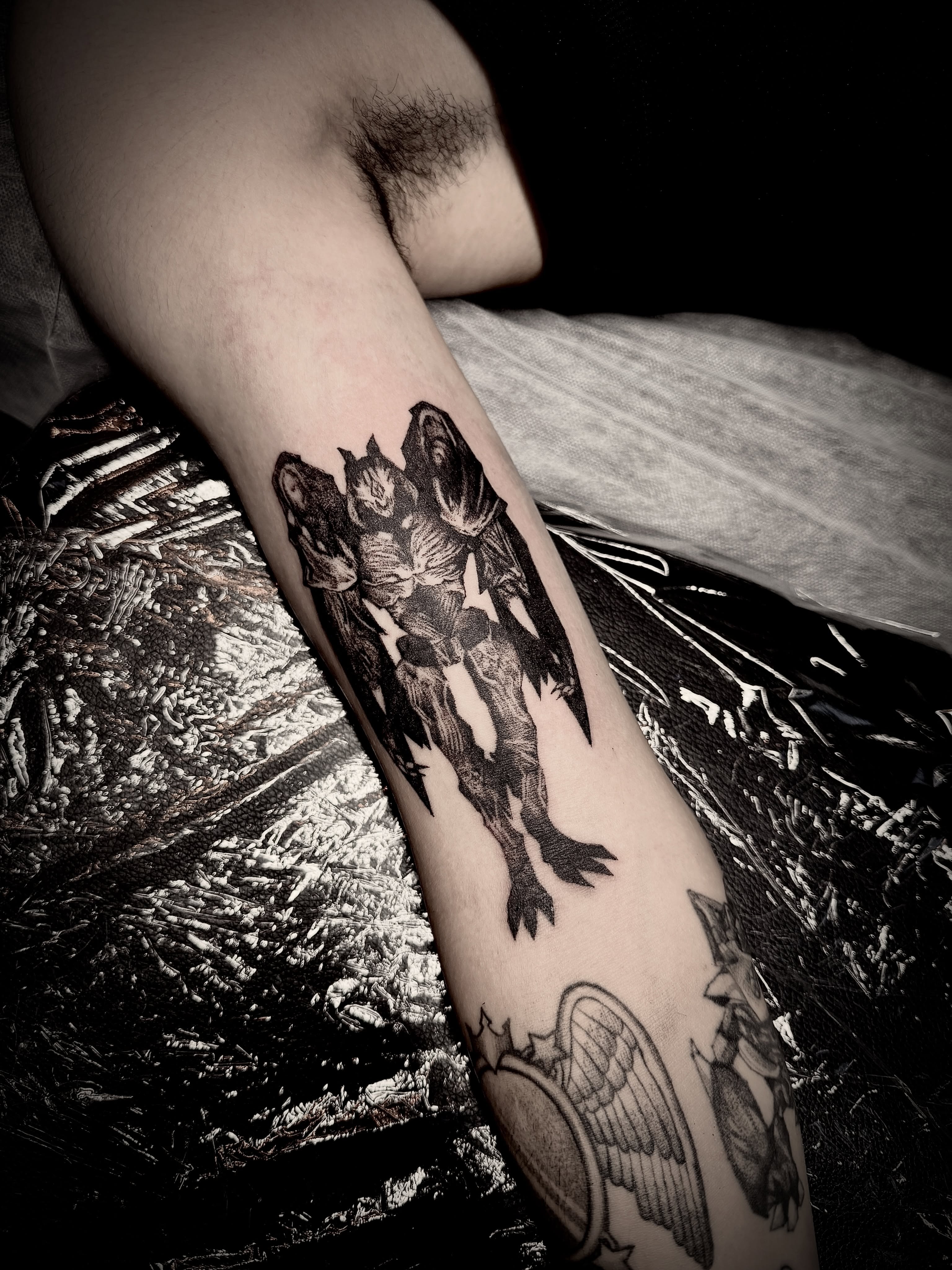 Tattoo by @hoodyink — black_and_grey