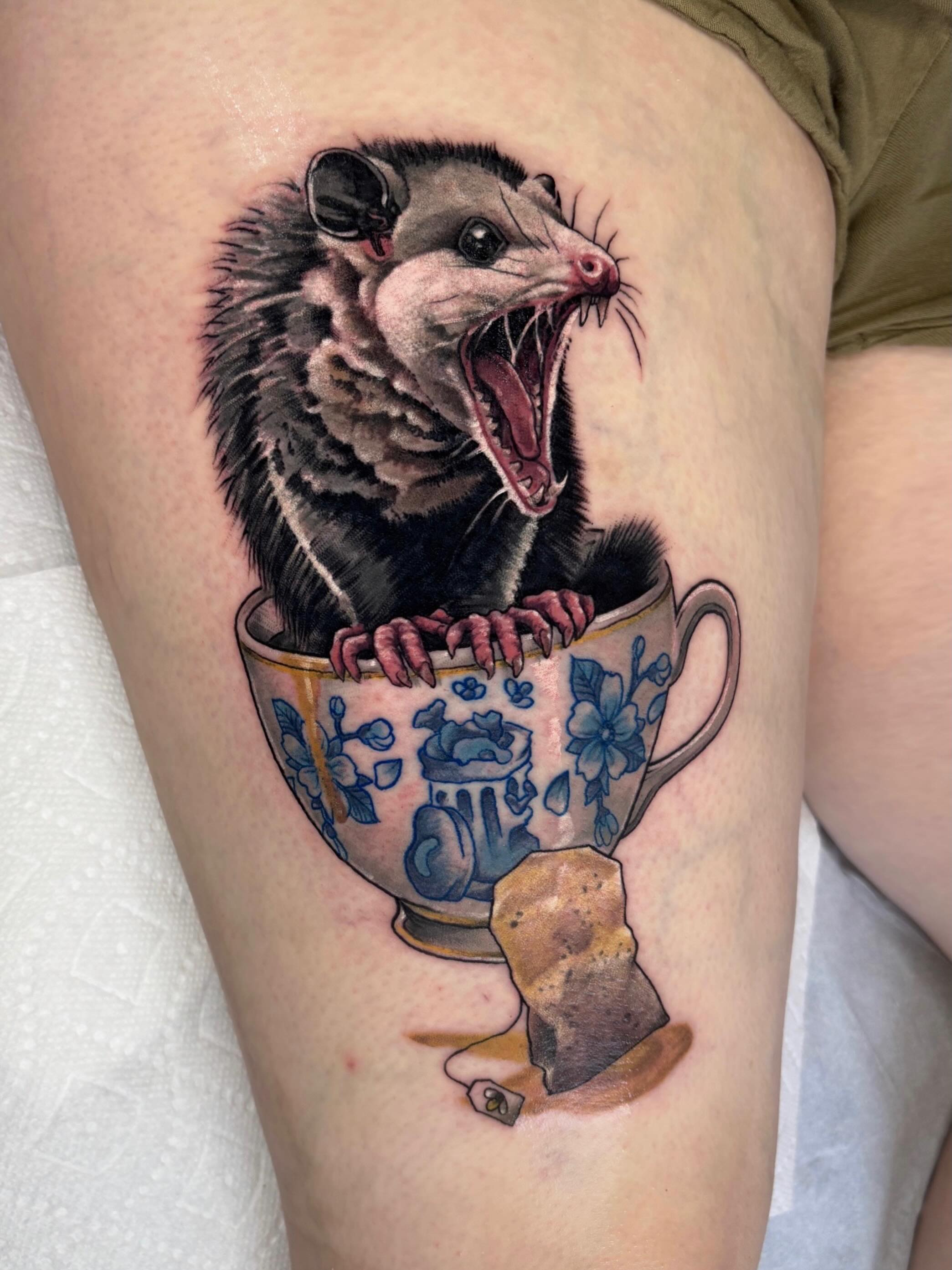 Tattoo by @clumsysurgeon — realism, dotwork