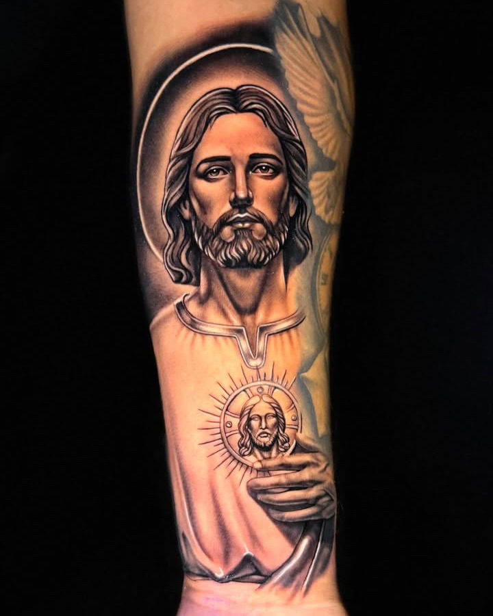 Tattoo by @jovastattoo โ realism, black_and_grey