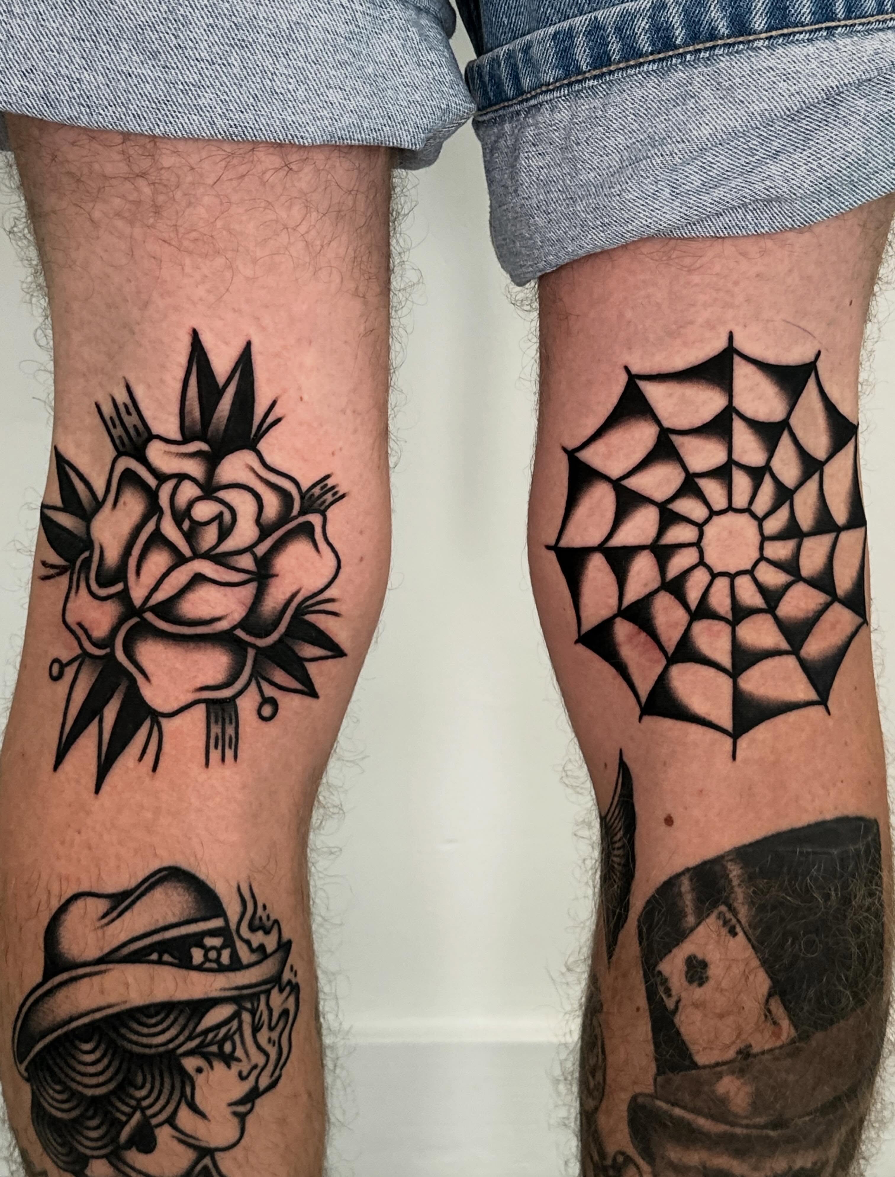 Rose American traditional tattoo on the forearm by 쿤타