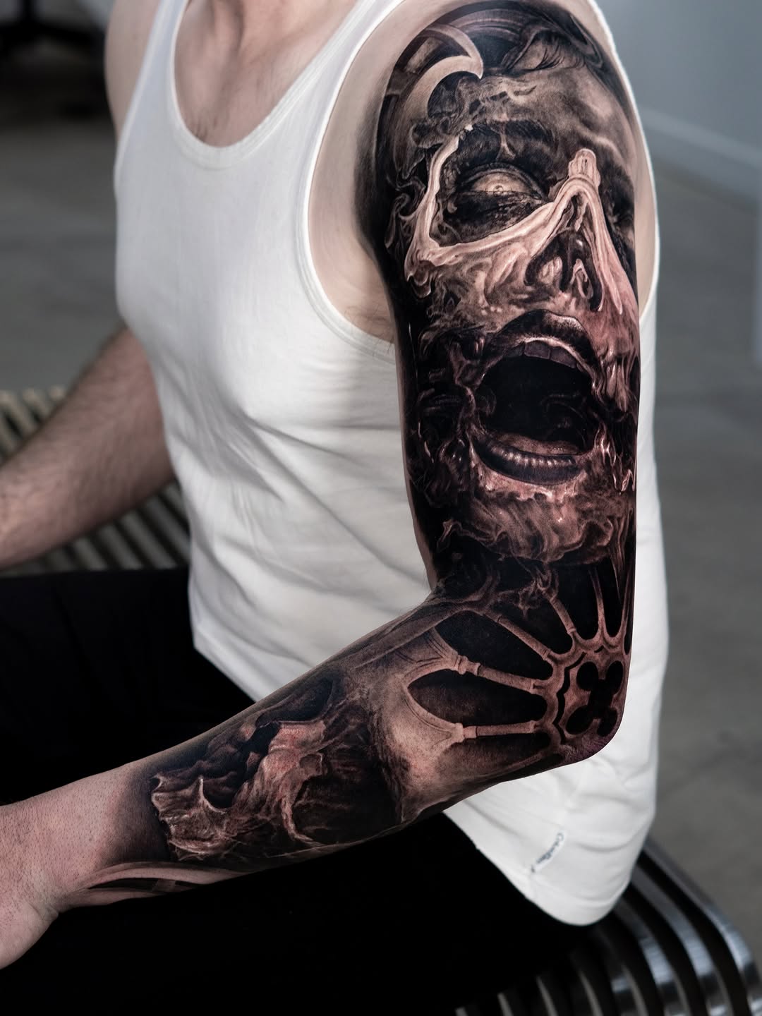 Tattoo by @davidbaenatattoo — realism, dark_realism