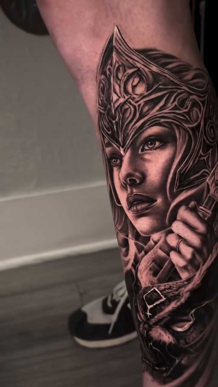 Tattoo by @getchucked13 โ realism, black_and_grey