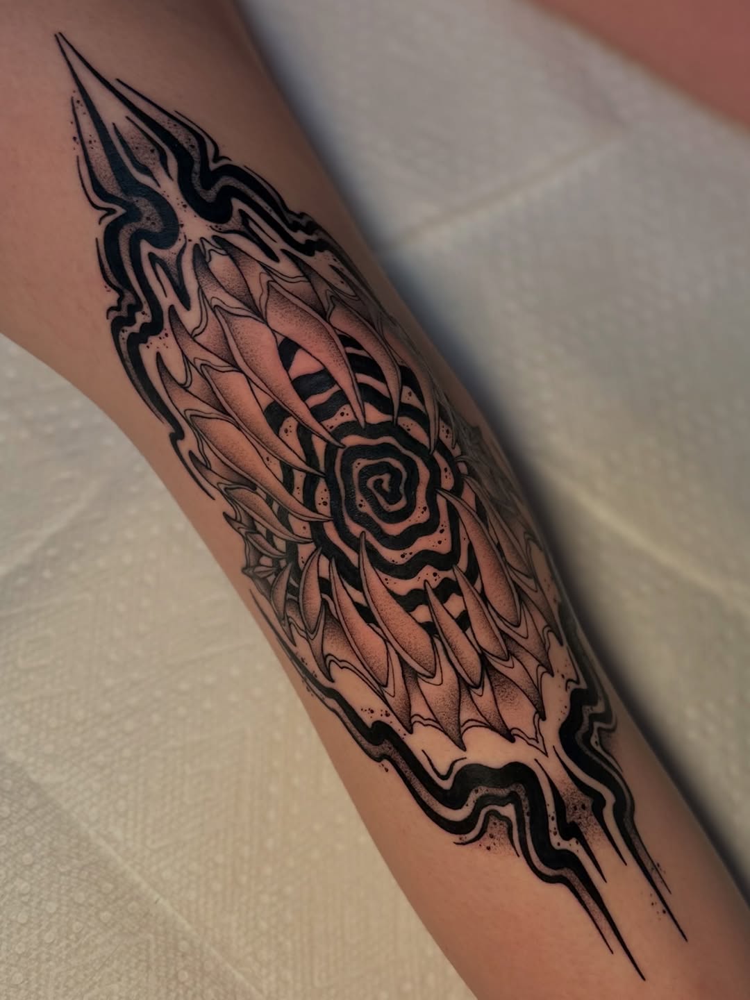 Tattoo by @ghost_art_tattoos — blackwork, geometric