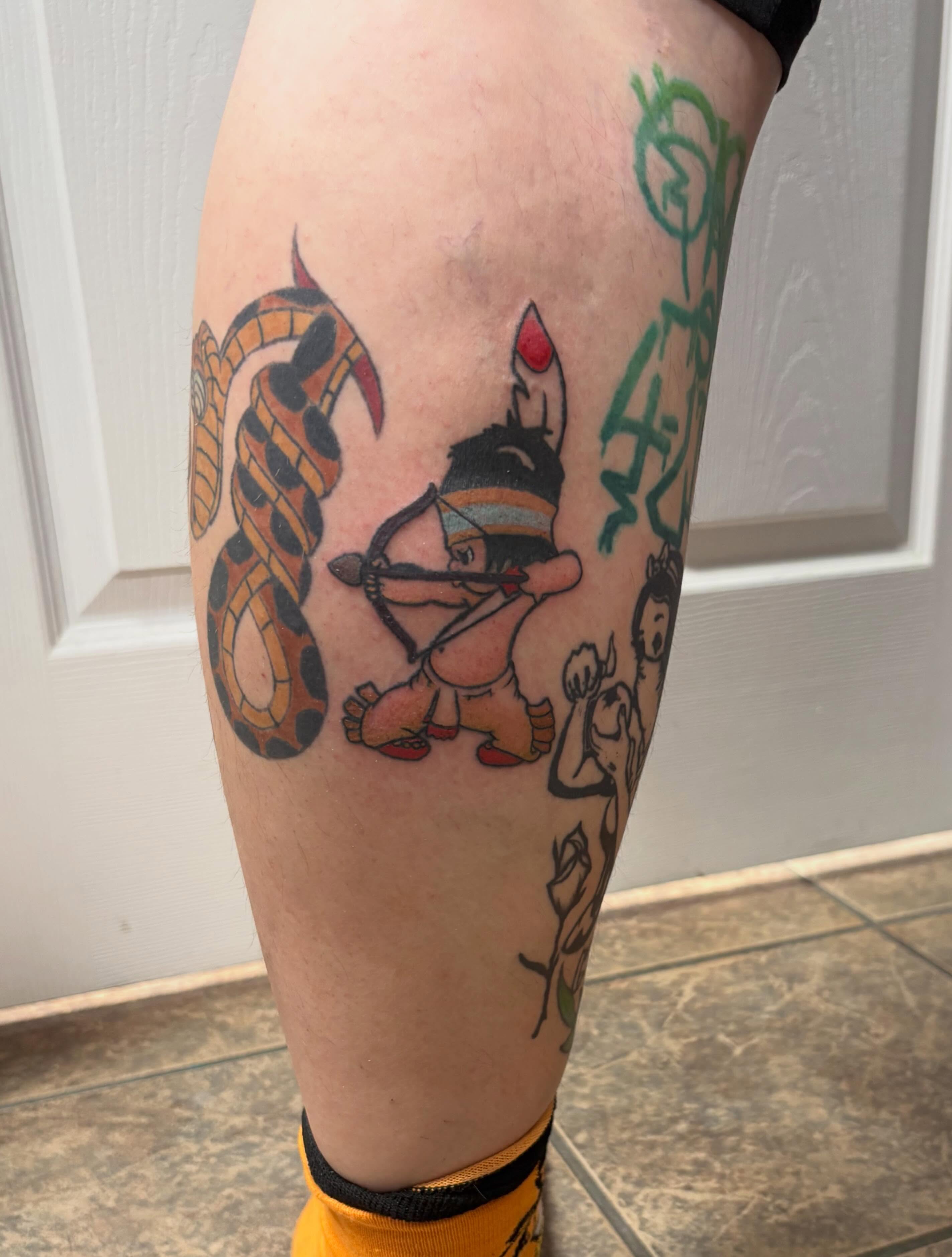 Tattoo by @jennas_drawings — american_traditional, dotwork