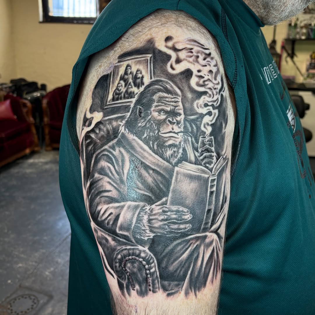 Tattoo by @zackloscar β realism, black_and_grey