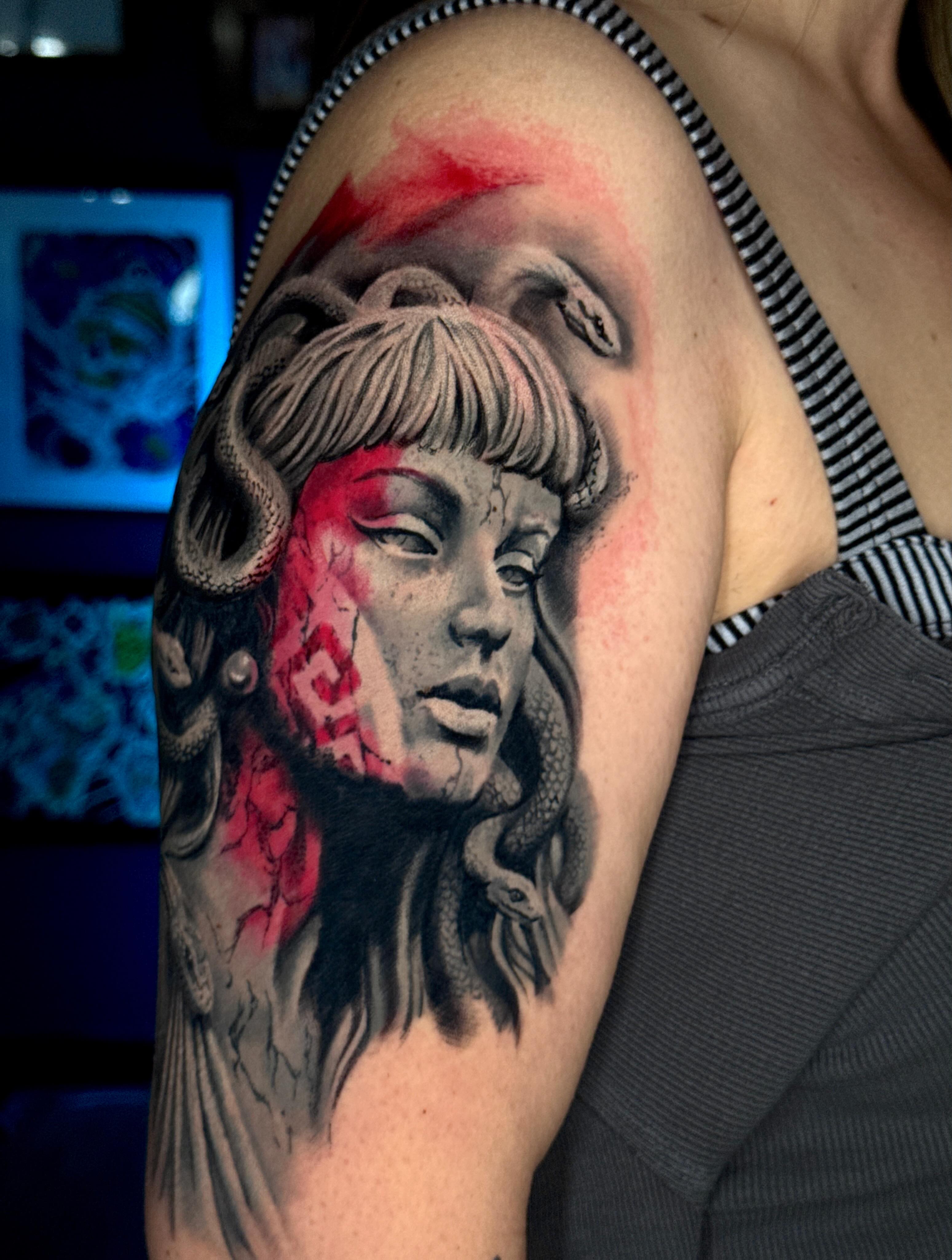 Tattoo by @tattoosbytravis — realism, dark_realism