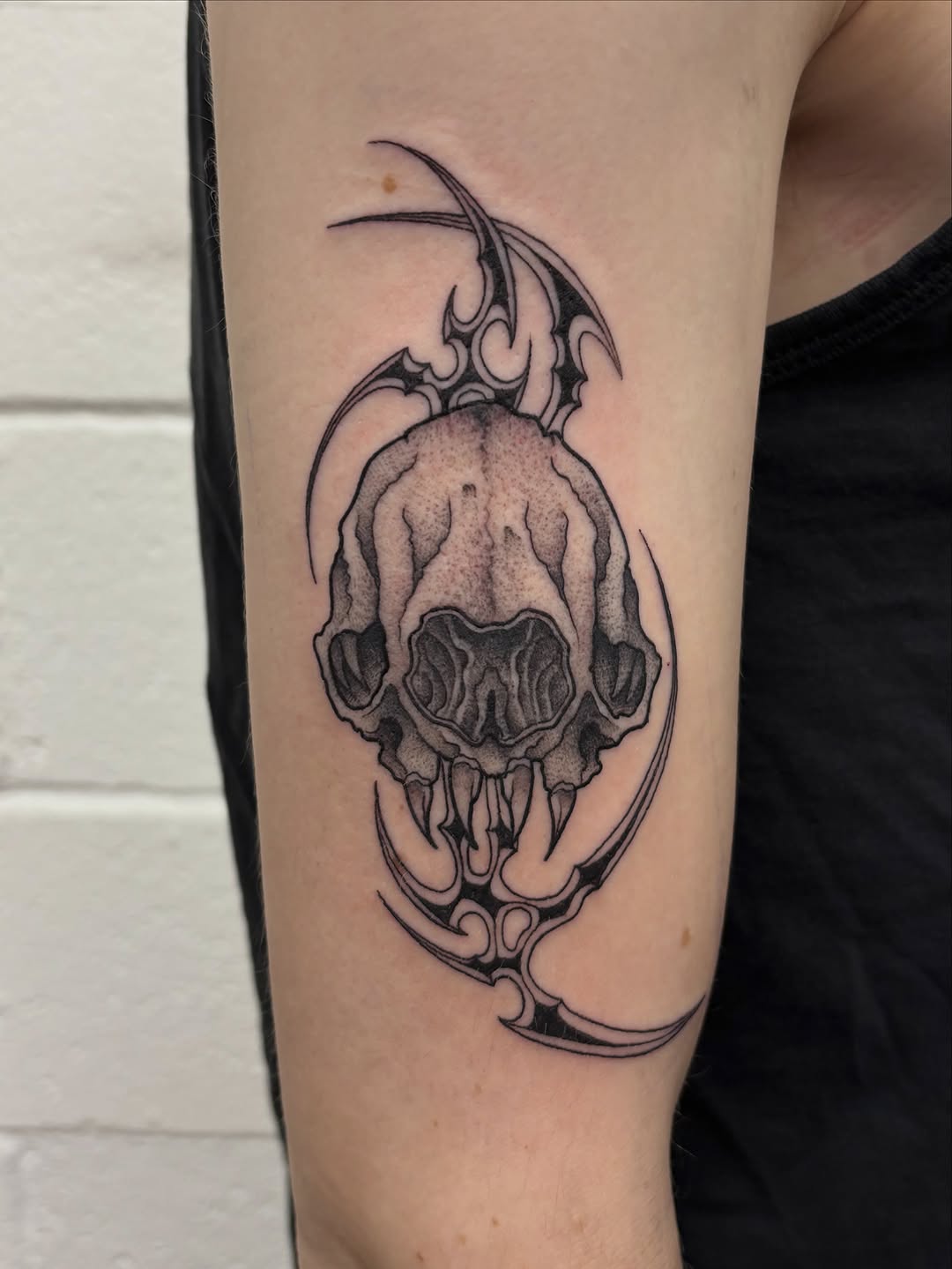 Tattoo by @ares_rhodestattoo — dark_realism, tribal