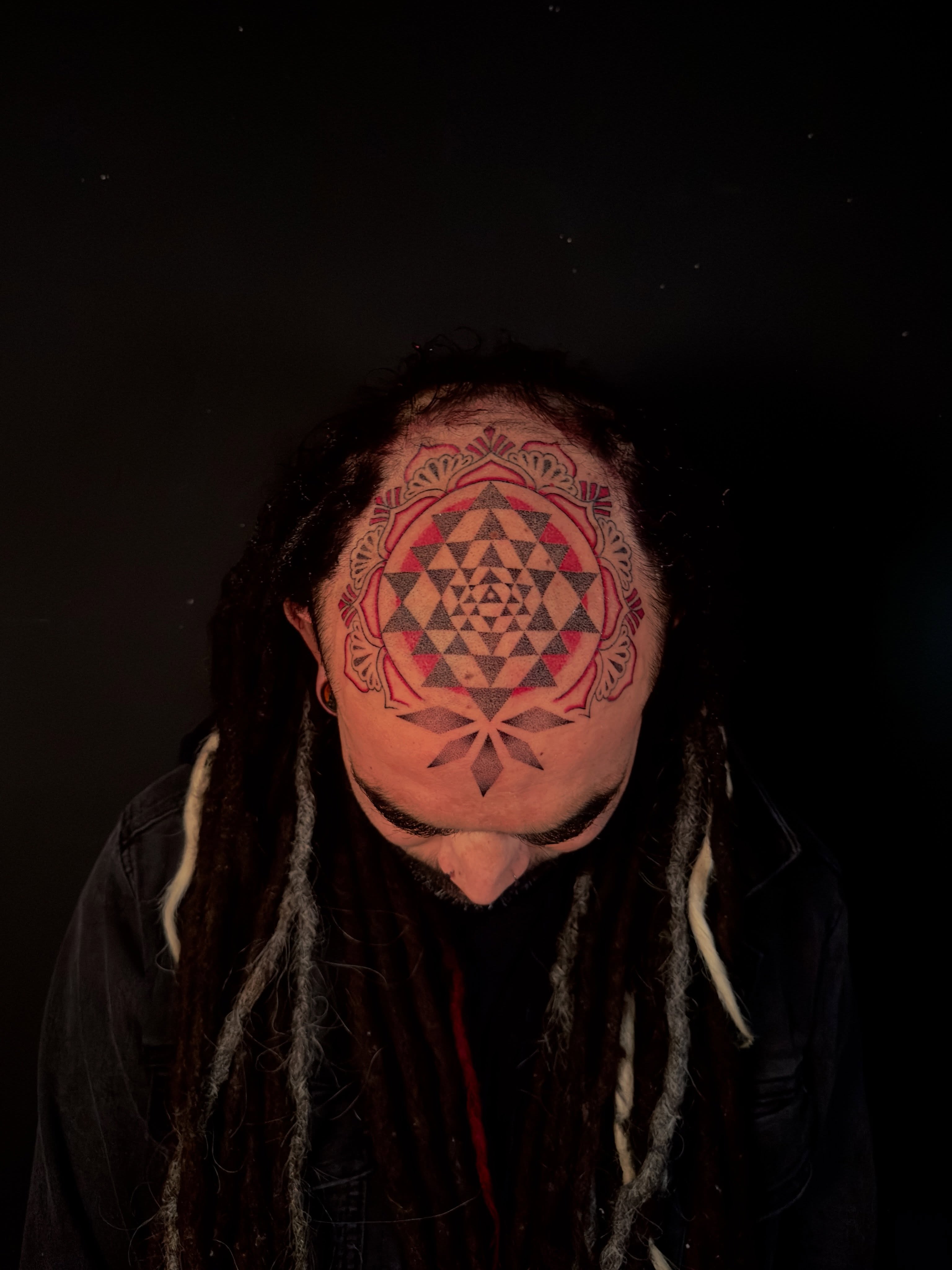 Geometric mandala geometric tattoo on the head by Chelsey