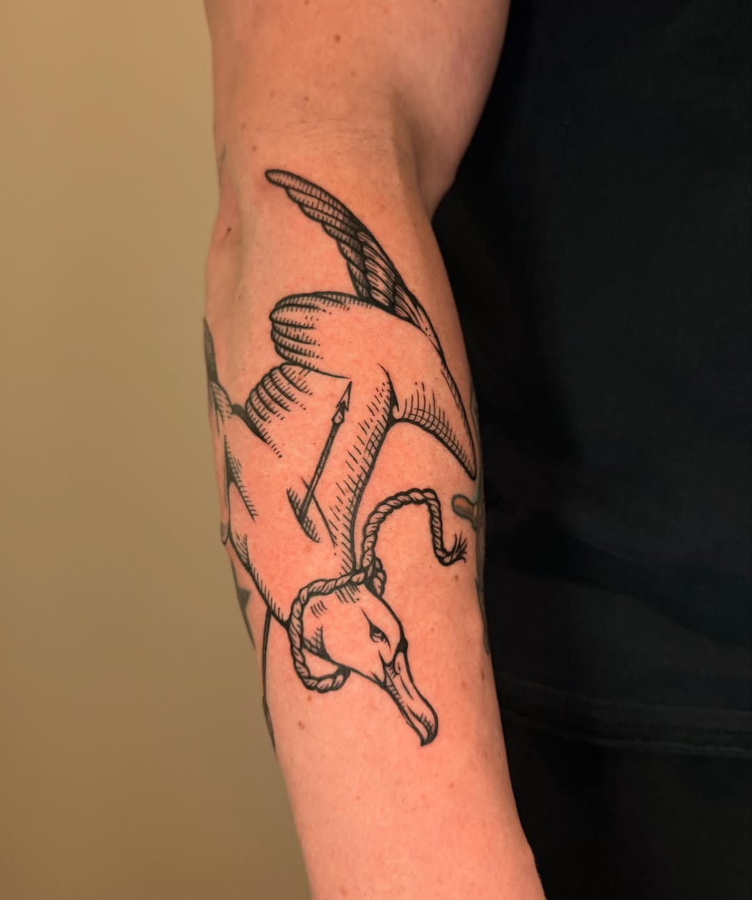 Tattoo by @stebie_inks — black_and_grey