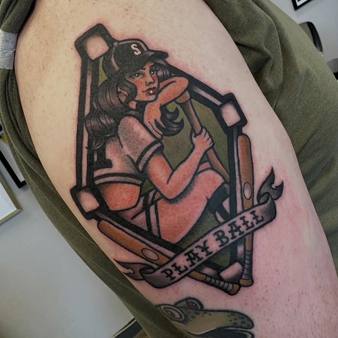 Tattoo by @southpawkate — american_traditional, lettering_script