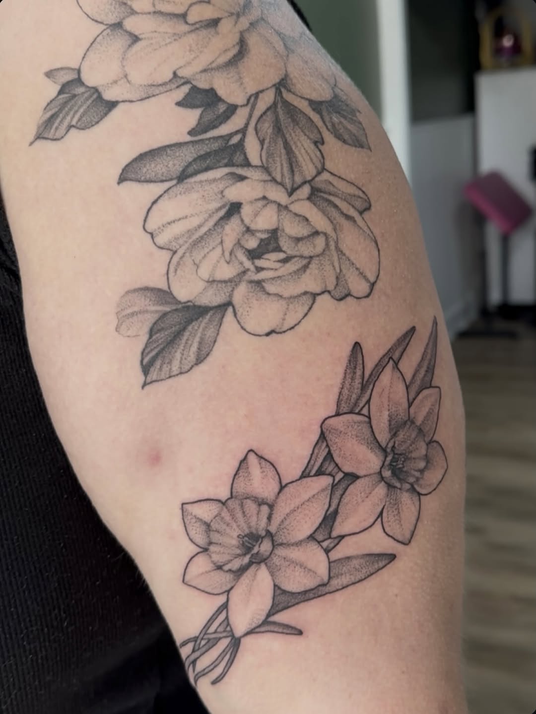 Tattoo by @lex_tatt — dotwork, black_and_grey