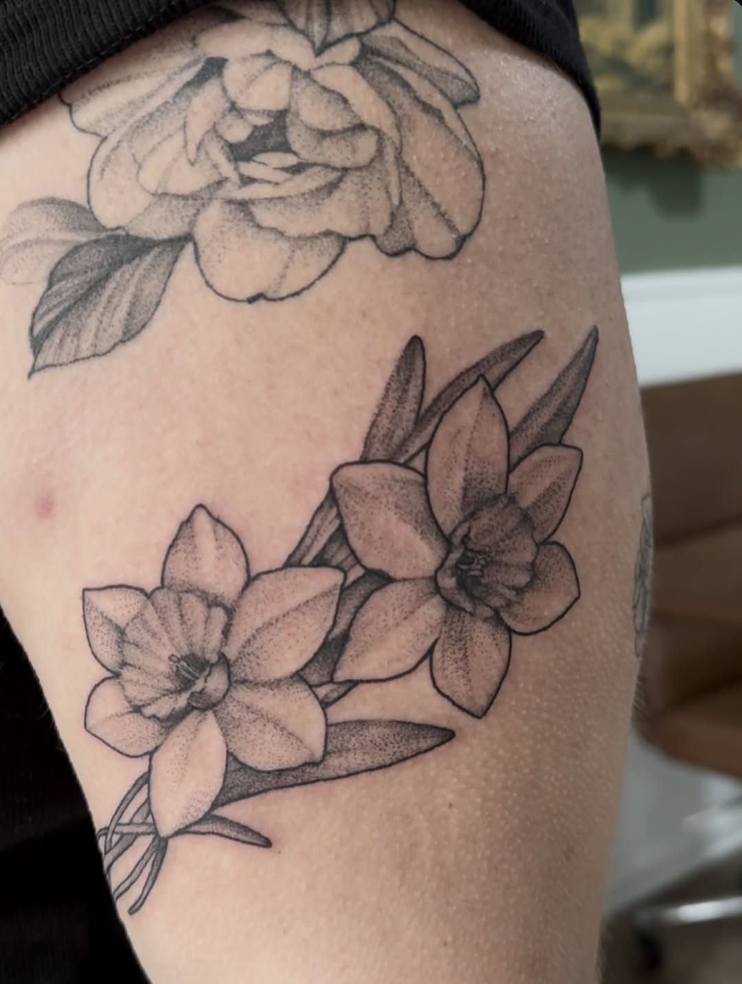 Tattoo by @lex_tatt — dotwork, black_and_grey