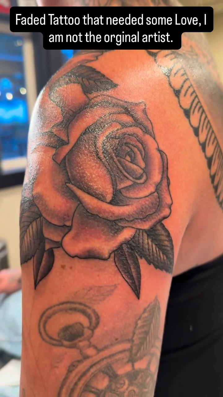Tattoo by @beccadoodletattoos — realism, black_and_grey