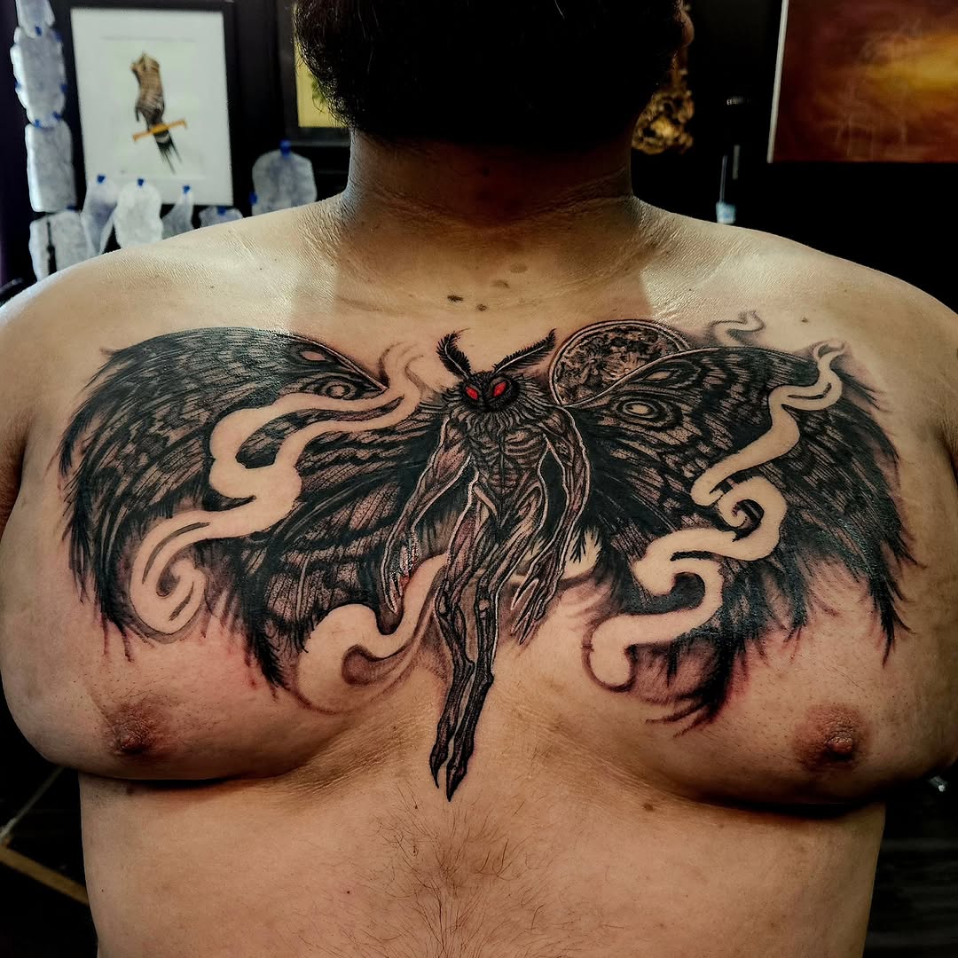 Tattoo by @scoobyboo_tattoo — dark_realism, black_and_grey