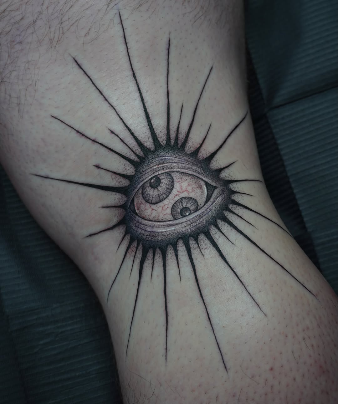 Tattoo by @no_caps_tattoo — black_and_grey, dotwork