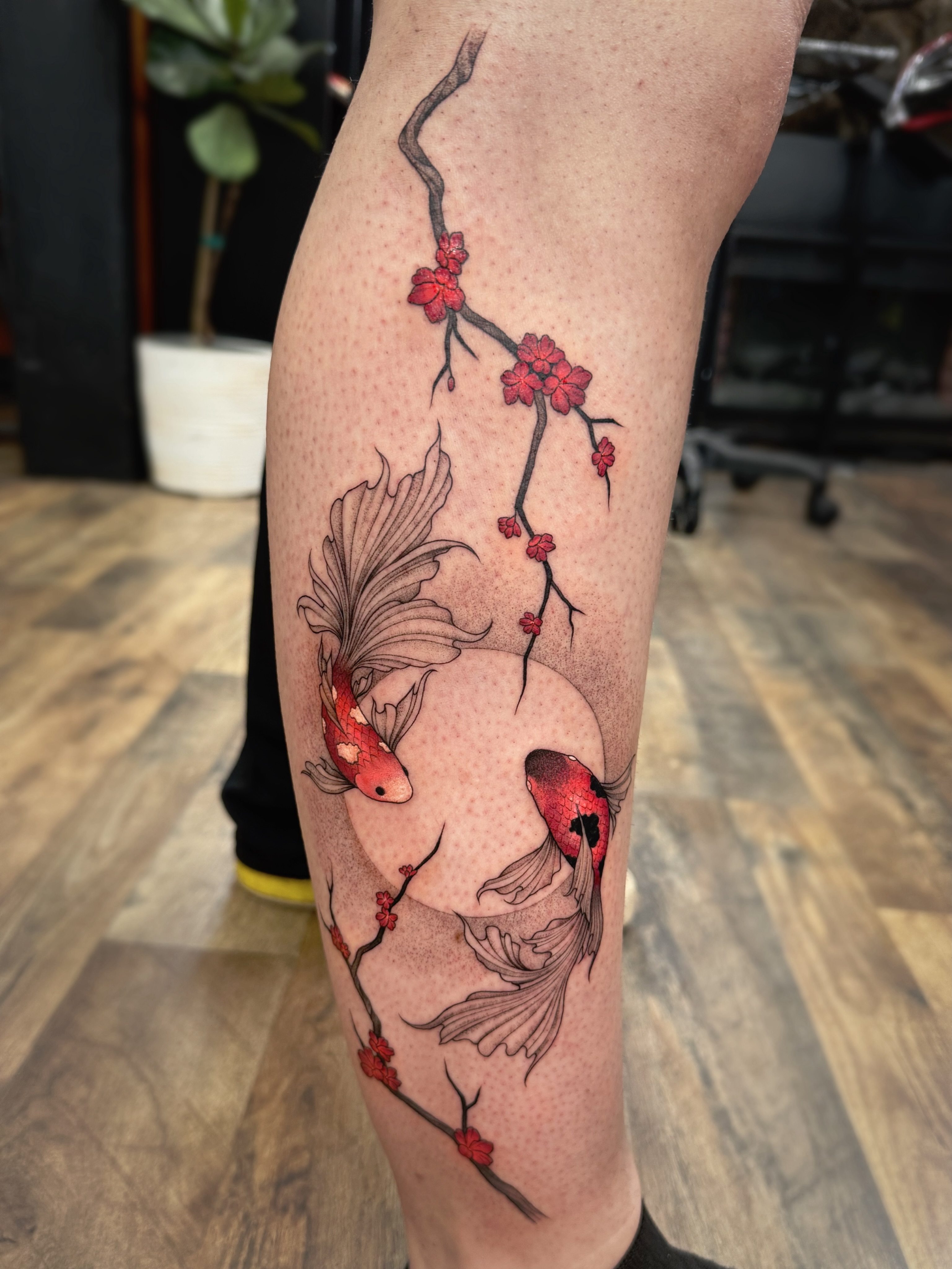 Tattoo by @audreymicheletattoos — dotwork, japanese_irezumi