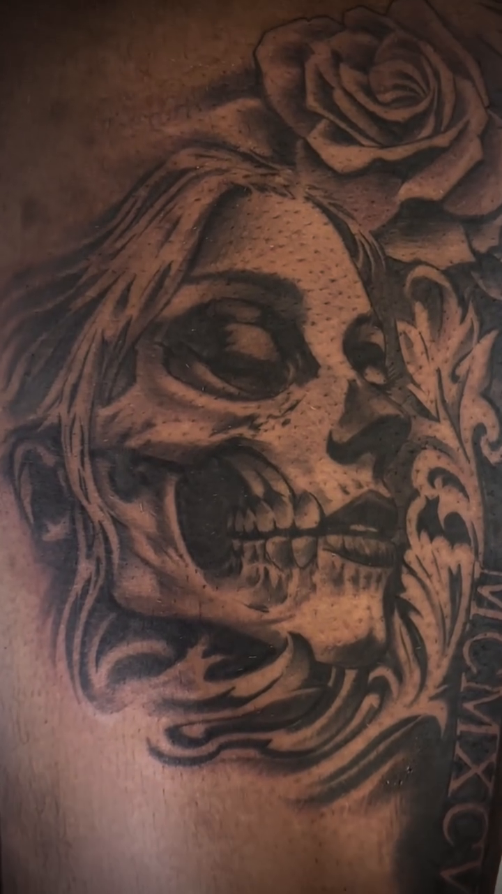Tattoo by @arclighttattoo — dark_realism, black_and_grey