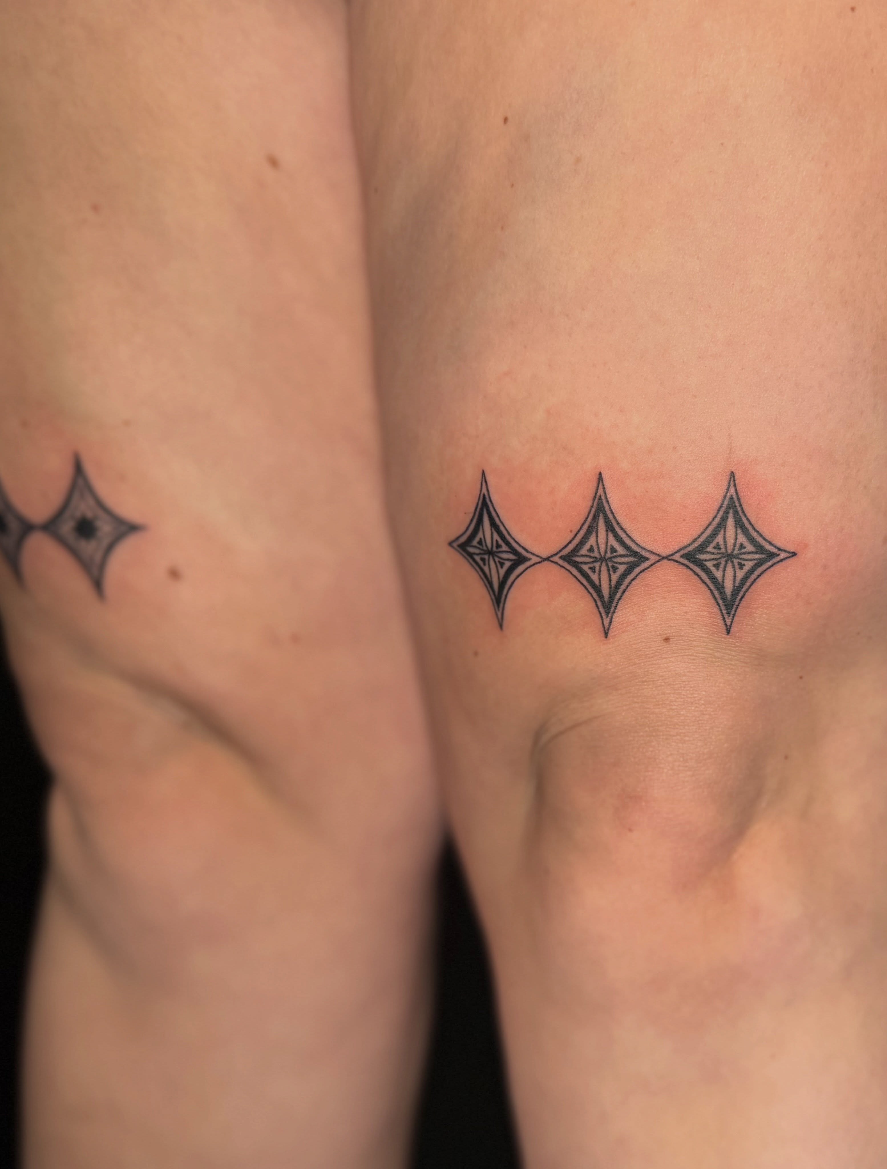 Diamond pattern geometric tattoo on the chest by Jocelyne ♡