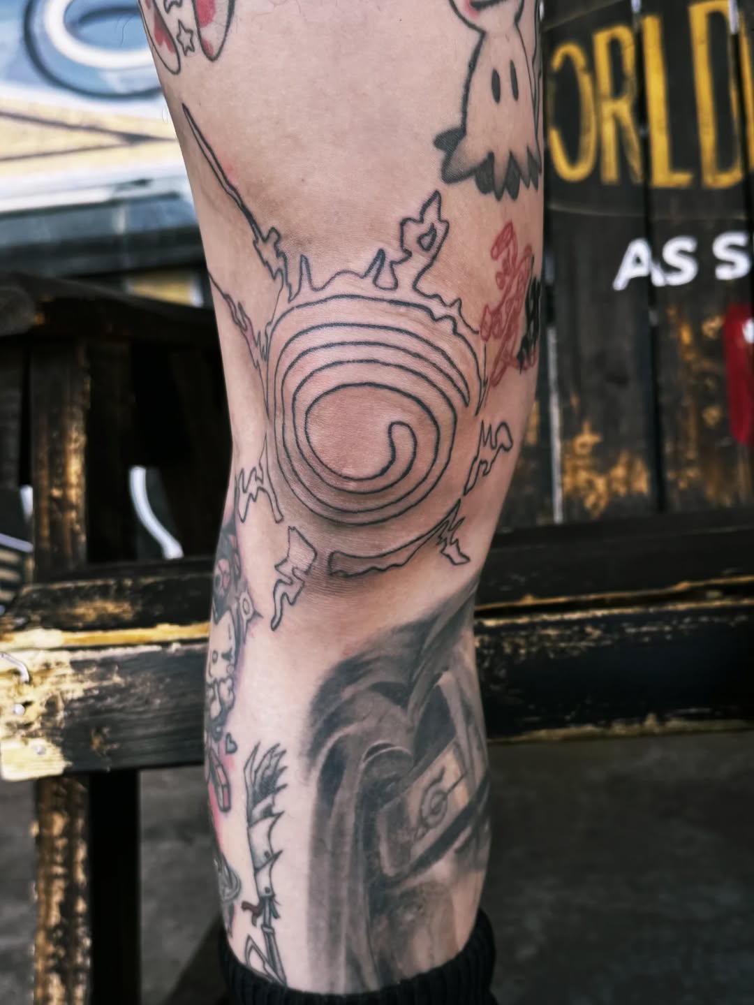Naruto Hidden Leaf Village symbol tribal tattoo on the forearm by Cielle