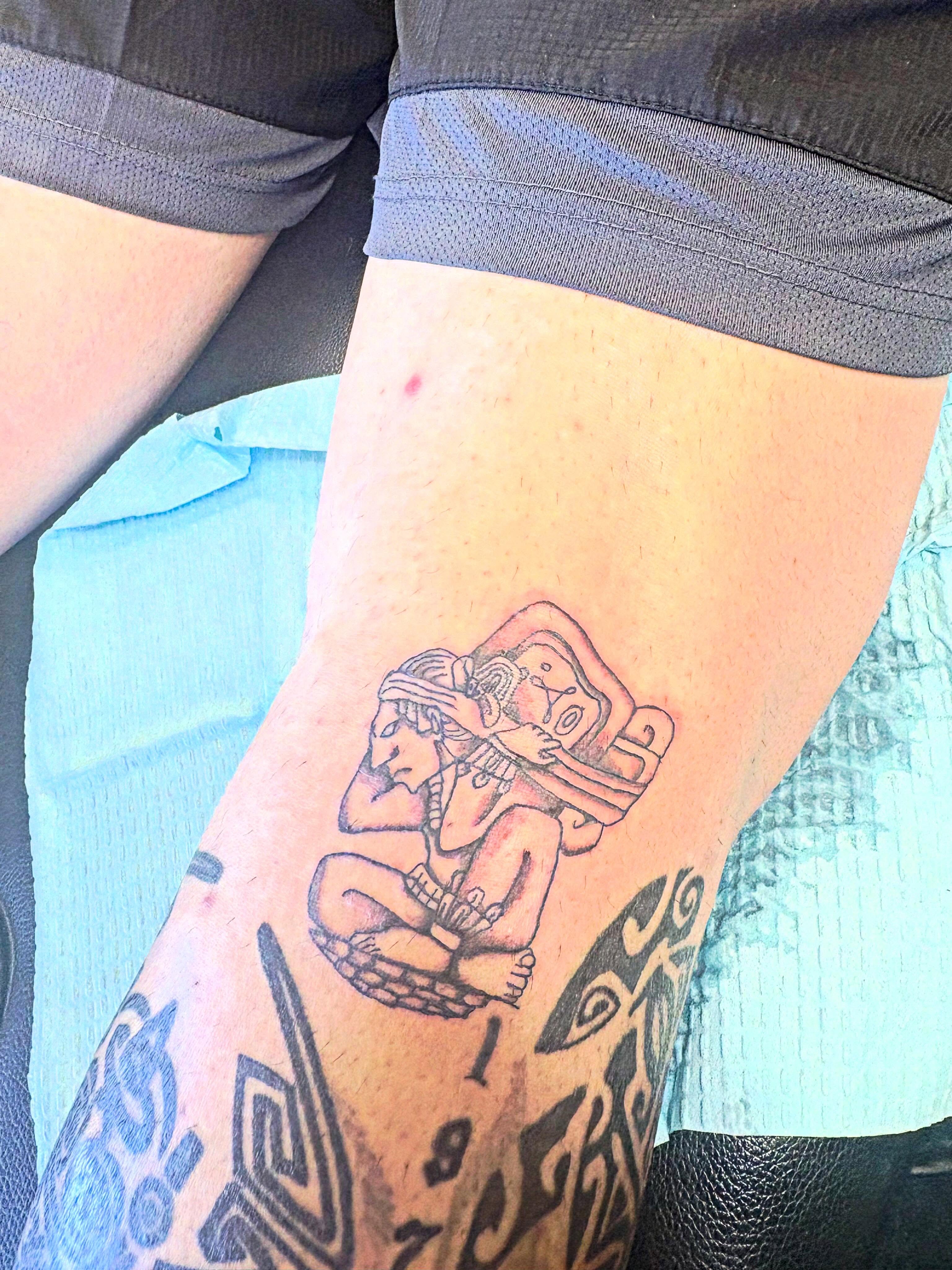 Ancient warrior American traditional tattoo on the forearm by Stoney