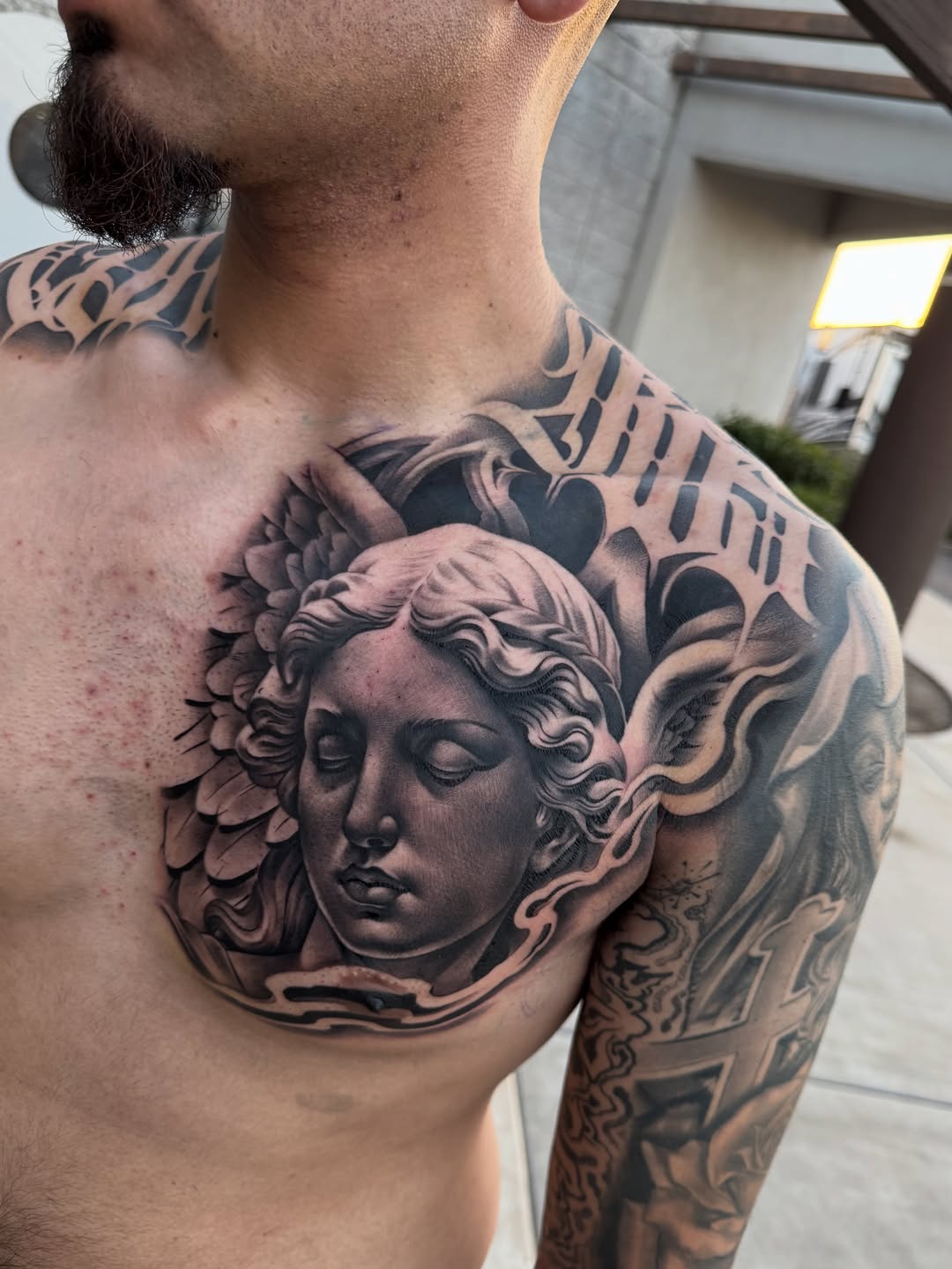 Tattoo by @tattoo_beez — realism, black_and_grey