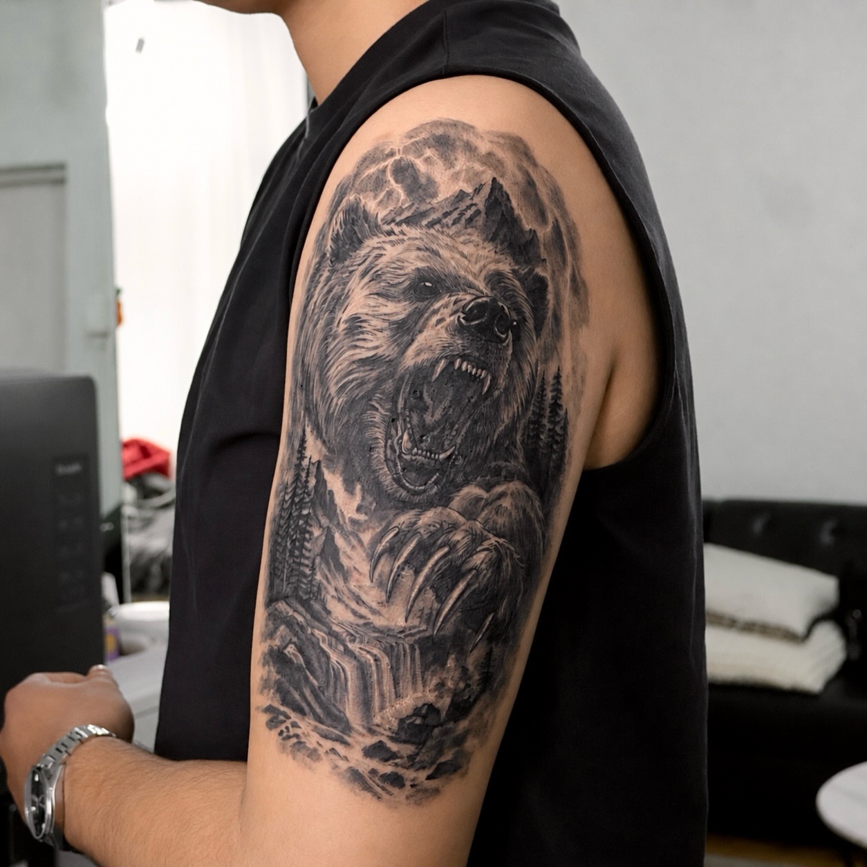 Tattoo by @yeonjae_tattoo — realism, black_and_grey