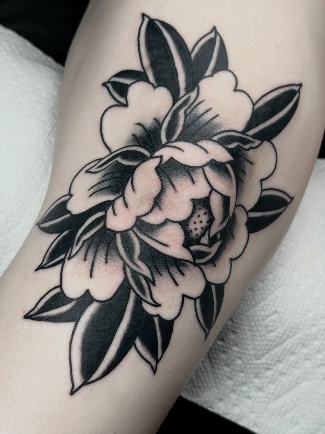 Tattoo by @aprilflowerstattoo โ american_traditional, black_and_grey