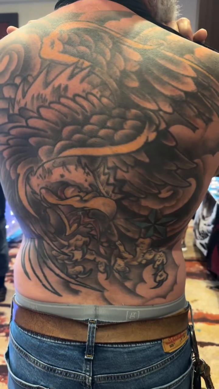Dragon and phoenix back piece japanese irezumi tattoo by Joe Capobianco, New Haven, Connecticut