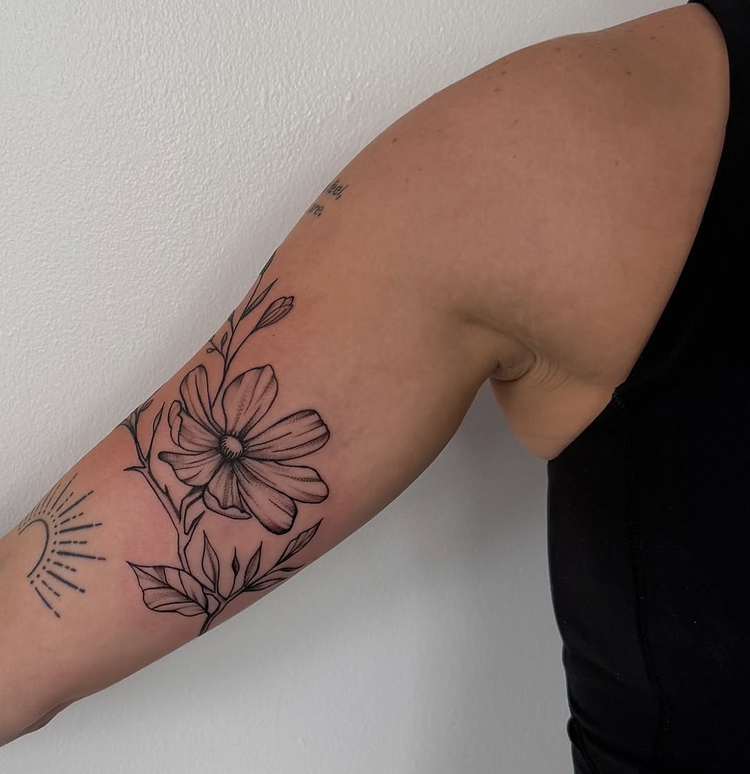 Tattoo by @art_with_lin — fine_line, black_and_grey