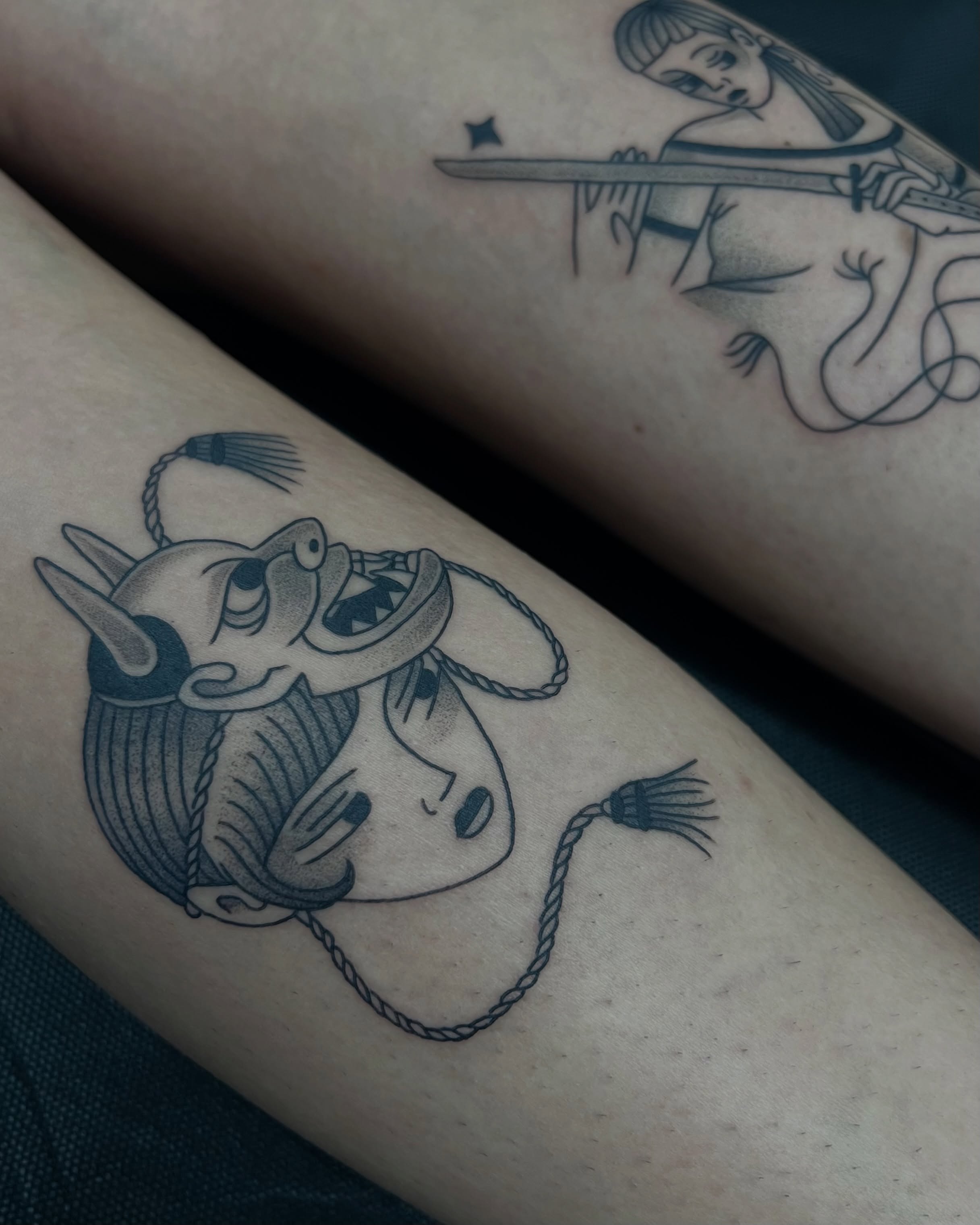 Tattoo by @onionrot — black_and_grey