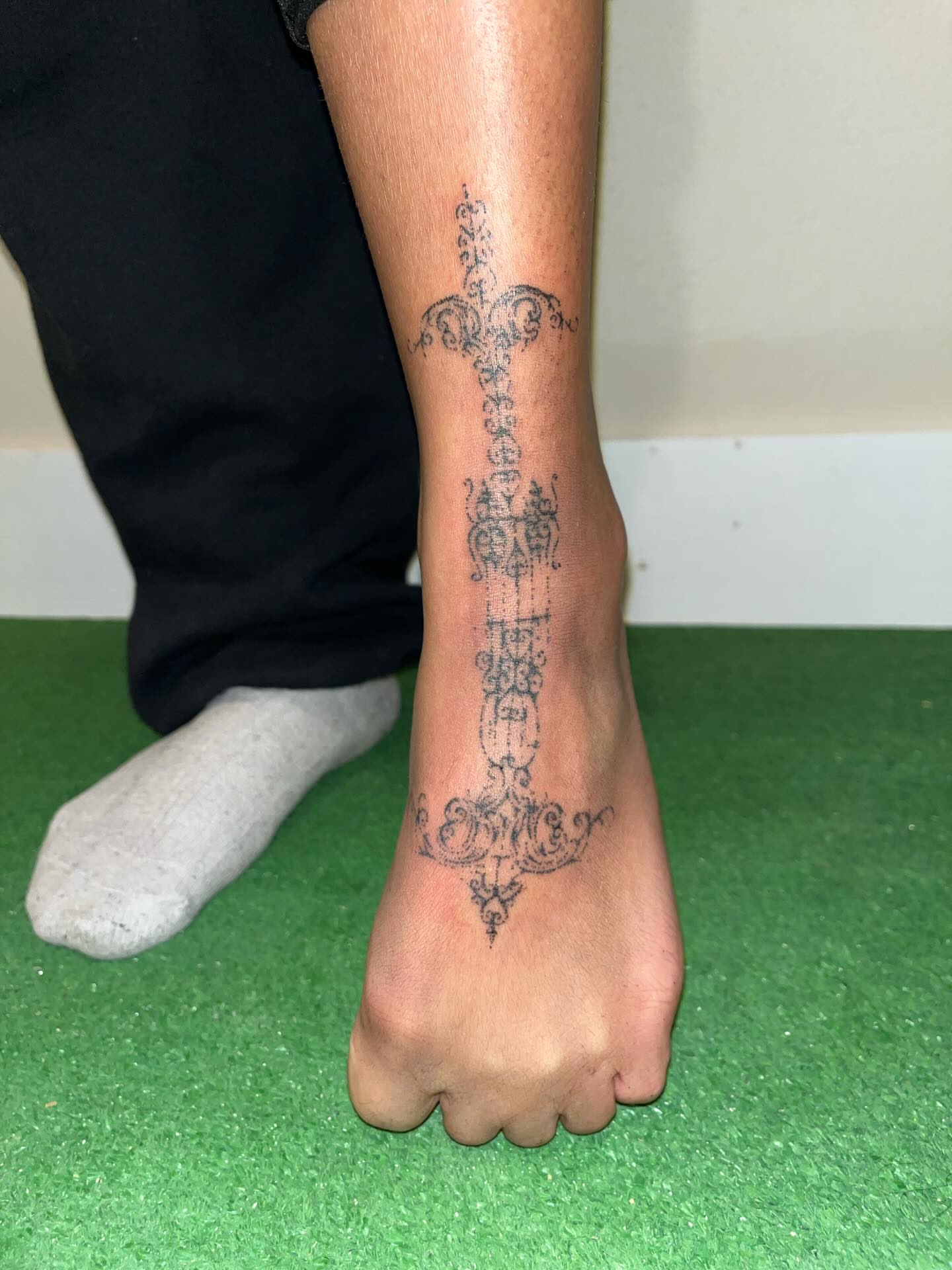 Tattoo by @swamp__slut — black_and_grey