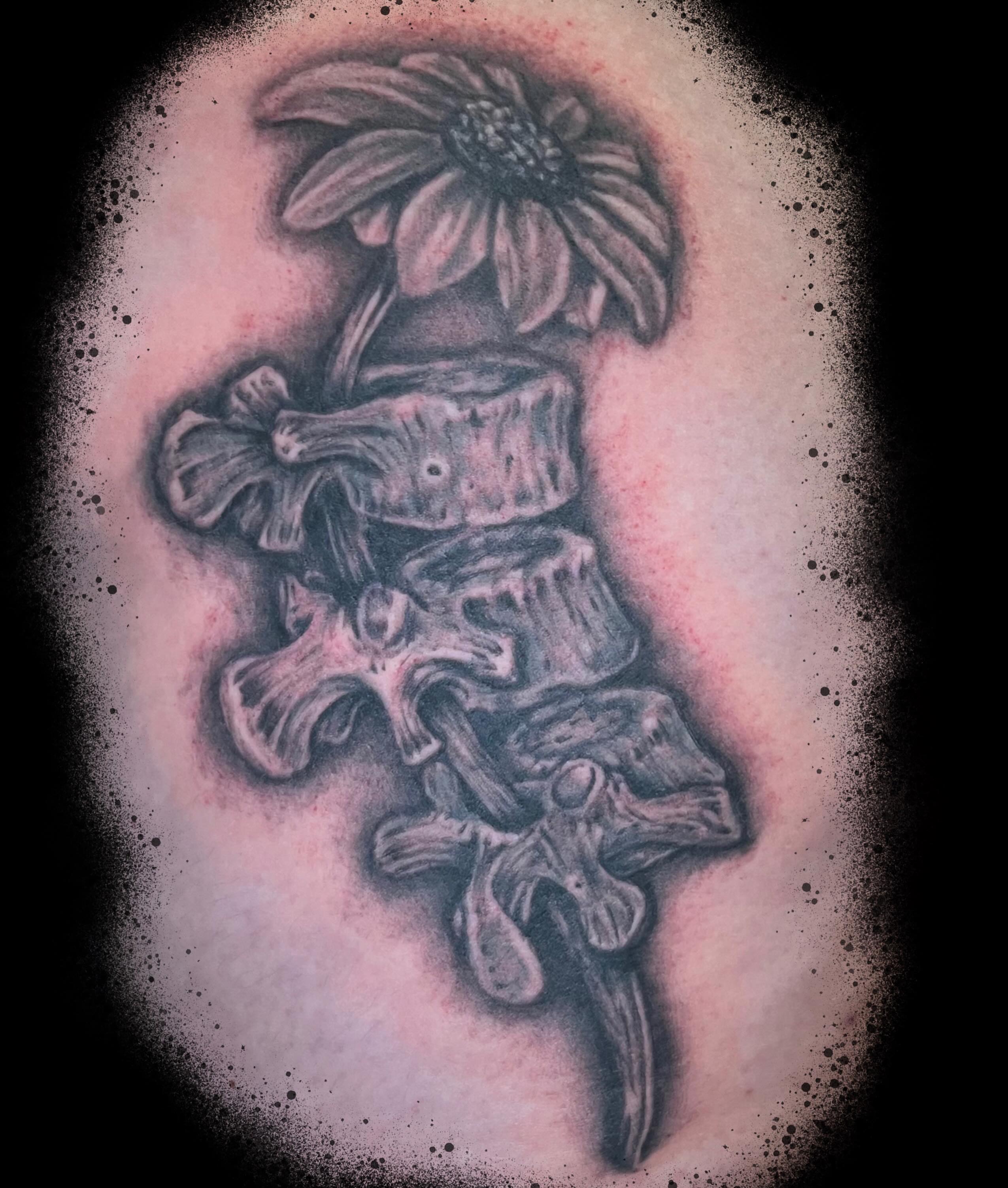 Tattoo by @moving_muralsart — black_and_grey