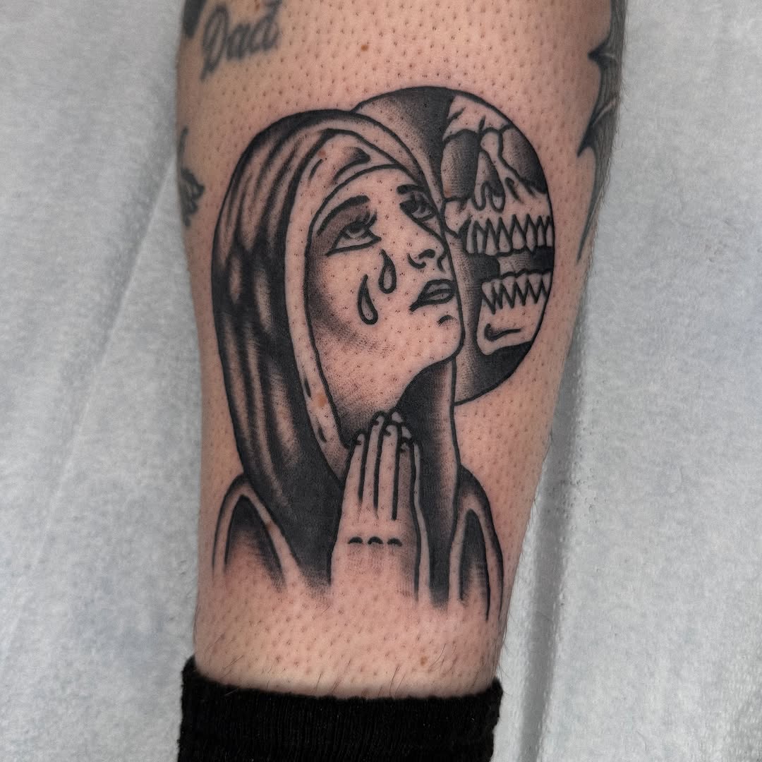Tattoo by @baby__ugly — black_and_grey, realism