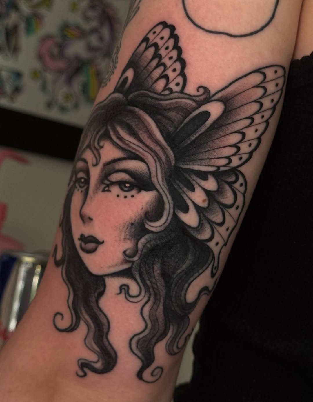 Tattoo by @painted_peach — black_and_grey, neo_traditional
