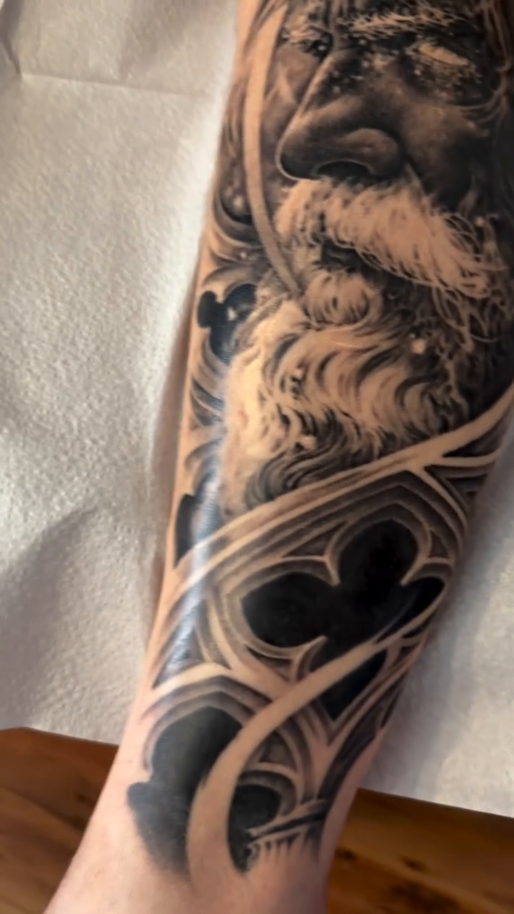Tattoo by @gabejensentattoos — realism, black_and_grey