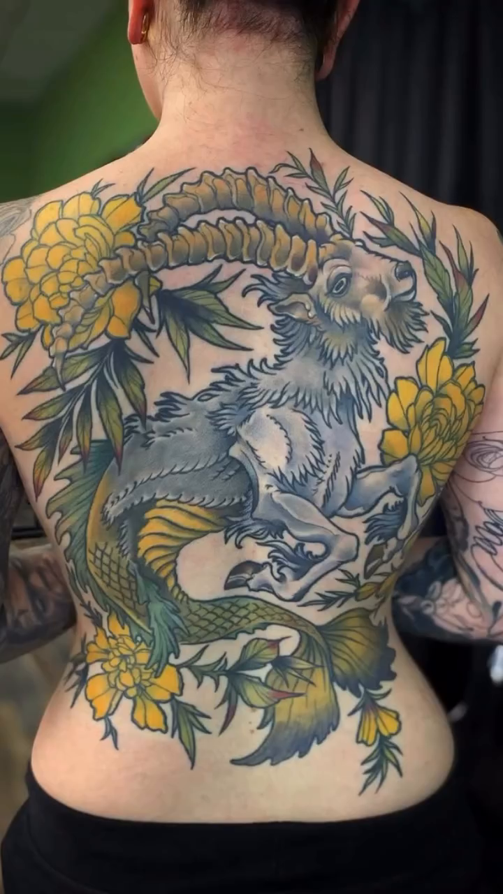Dragon back piece Japanese tattoo on the back by Michael Langdale