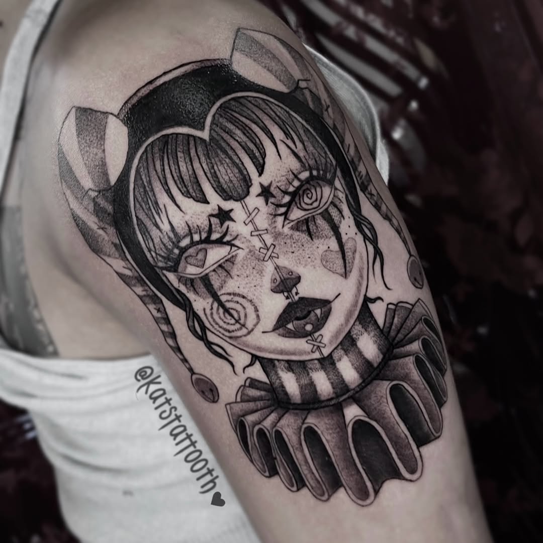 Tattoo by @katstattooth — dark_realism, black_and_grey