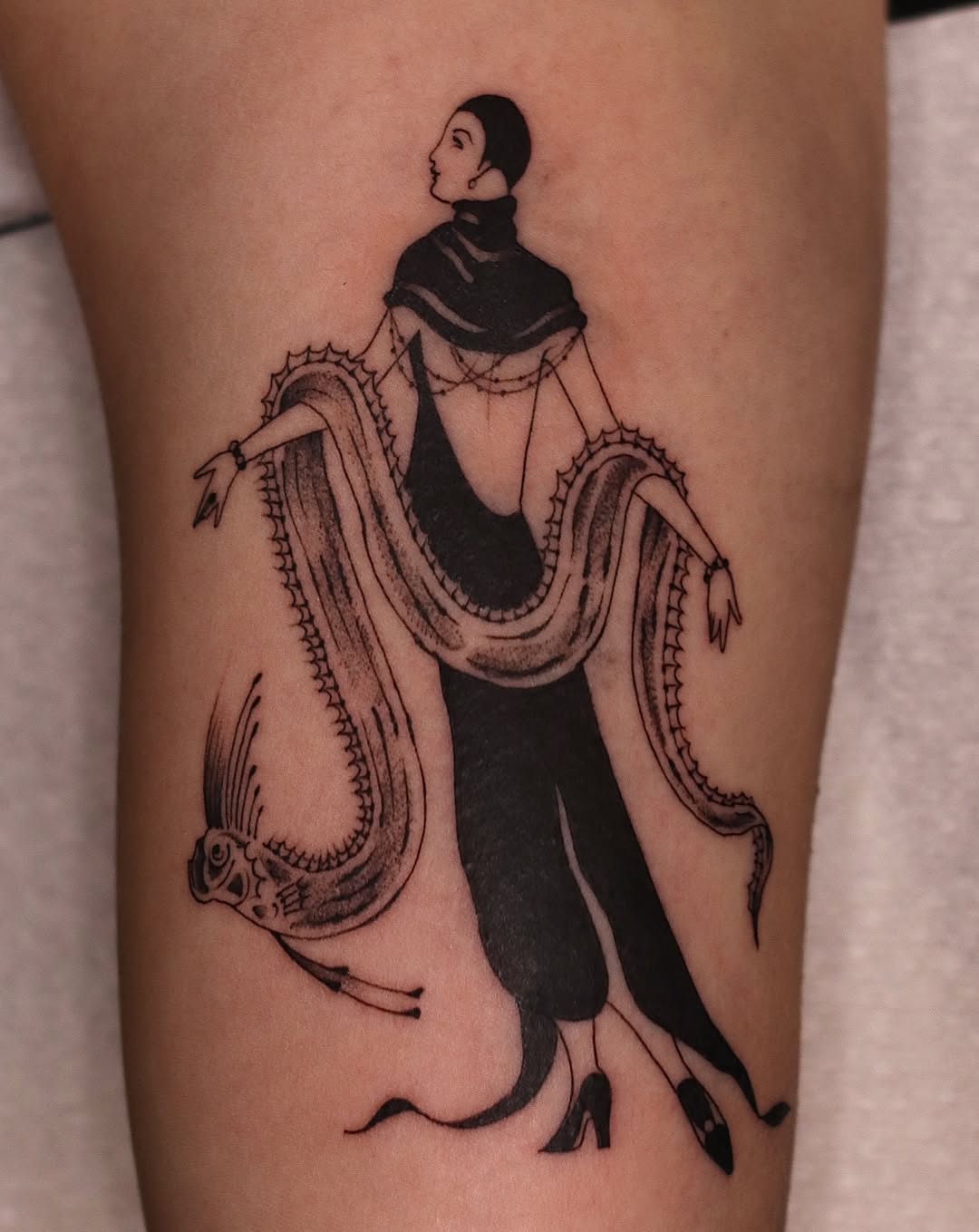 Tattoo by @nik.checots — black_and_grey