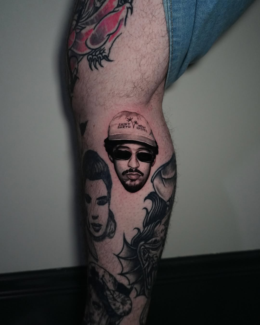 Portrait of man wearing hat realism tattoo on the forearm by Giovanni Rodriguez, Eastpointe, Michigan