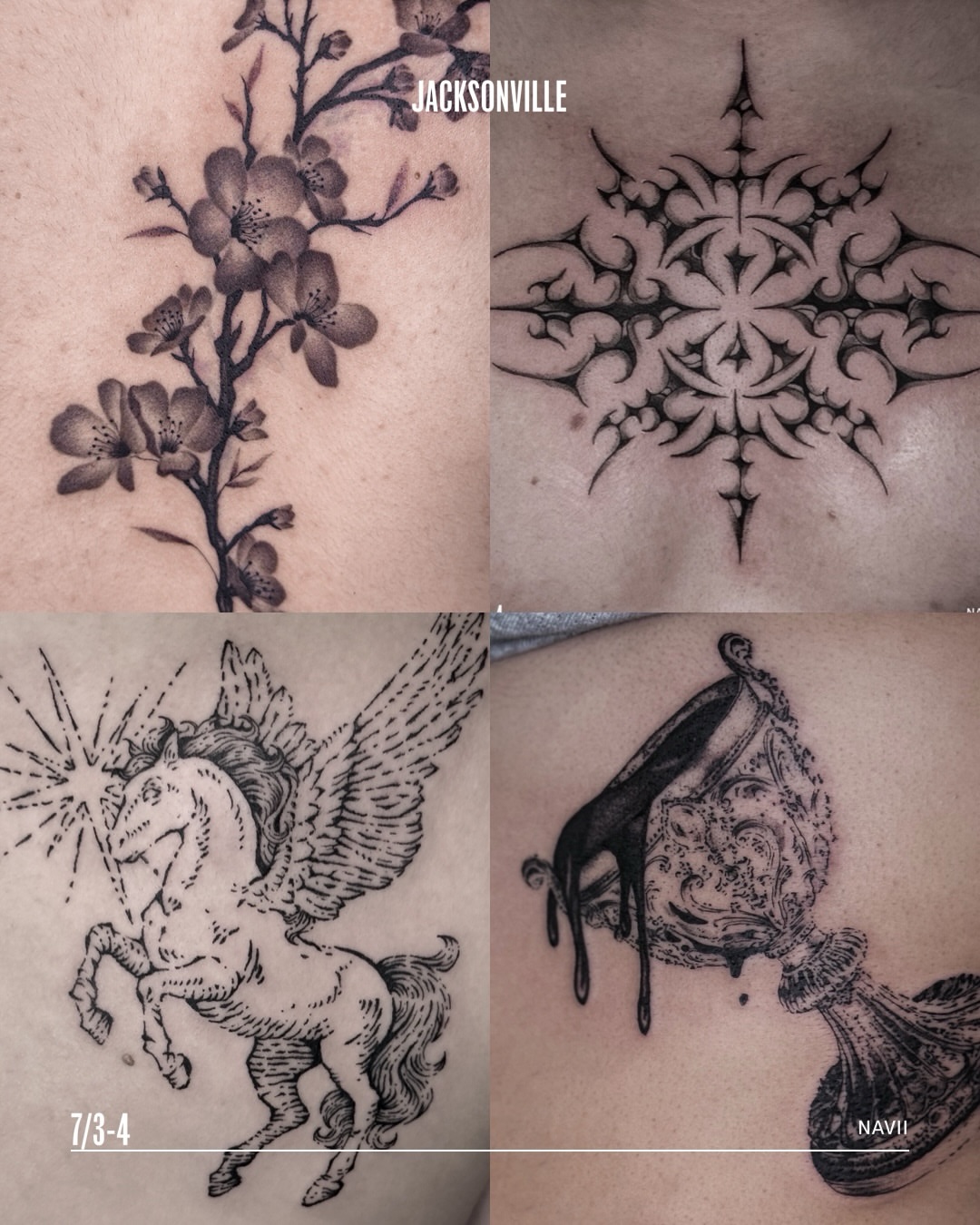 Tattoo by @naviiart โ black_and_grey