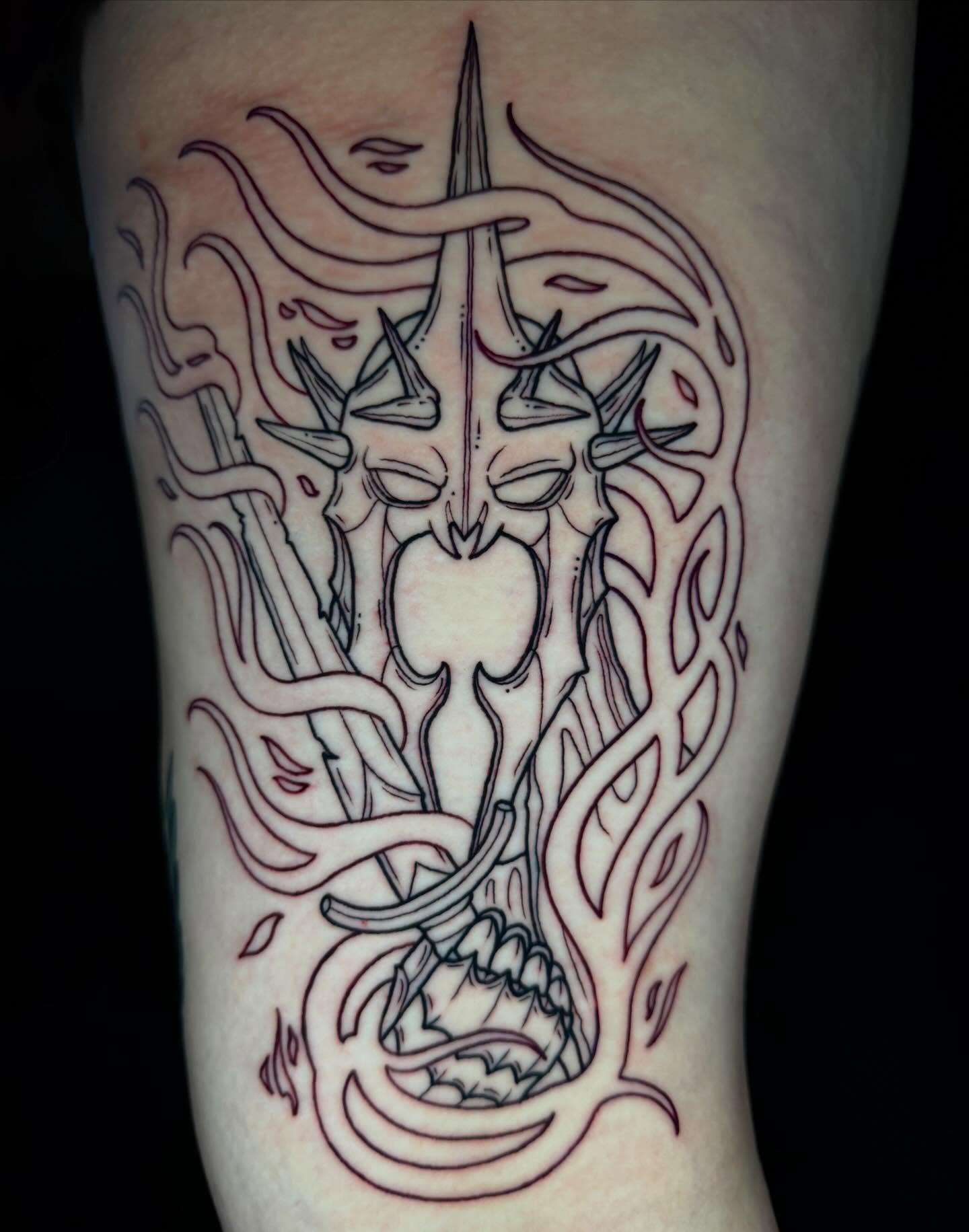 Abstract design geometric tattoo on the forearm by Trenton Helms