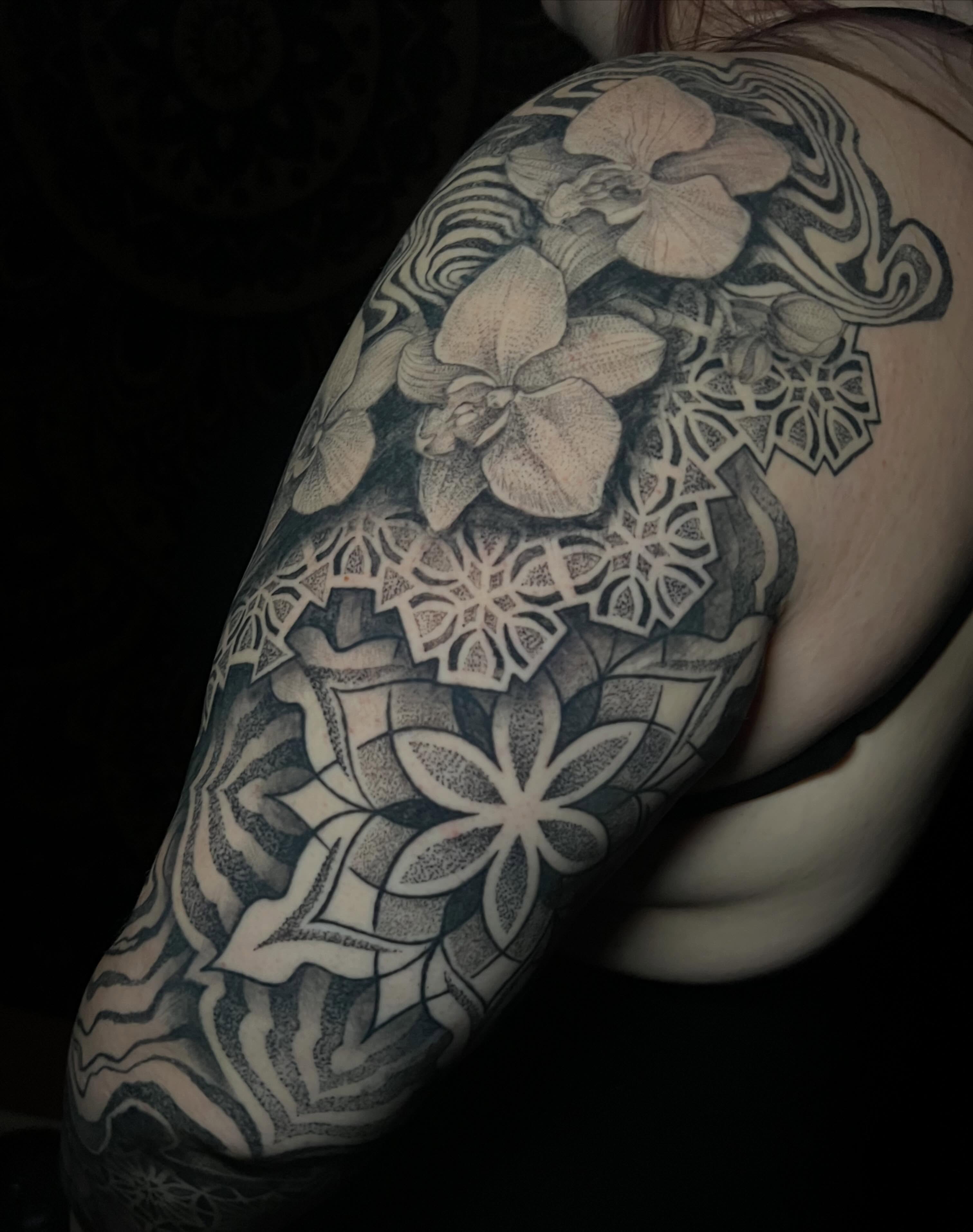Tattoo by @frankendots — dotwork, black_and_grey