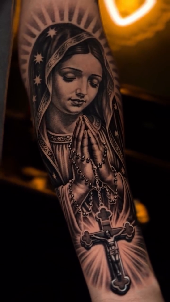 Tattoo by @zioninkz โ realism, black_and_grey