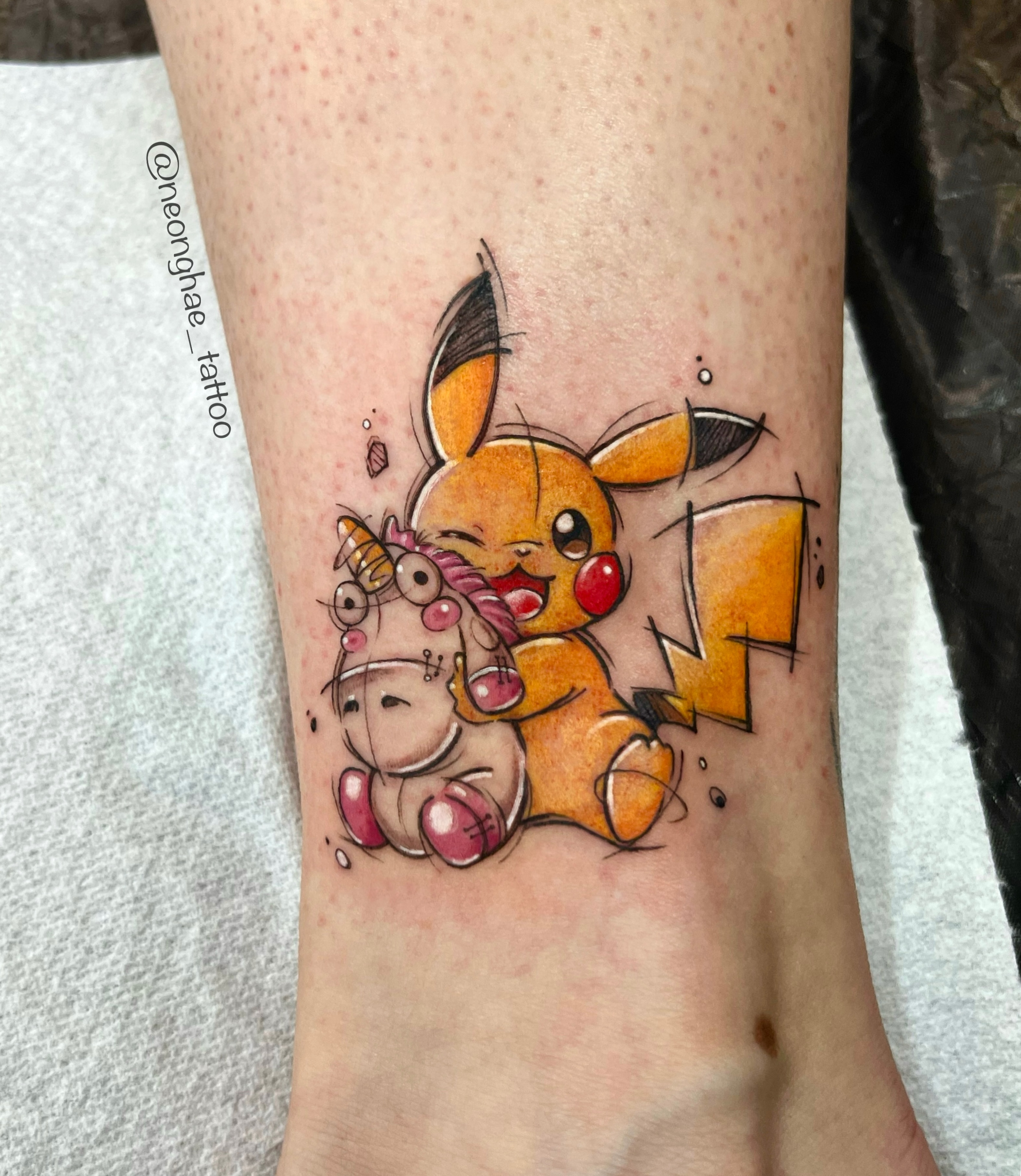 Tattoo by @neonghae_tattoo — dotwork