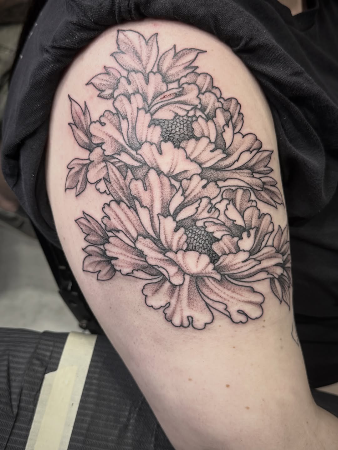 Tattoo by @jeremyutley_tattoo — black_and_grey, dotwork