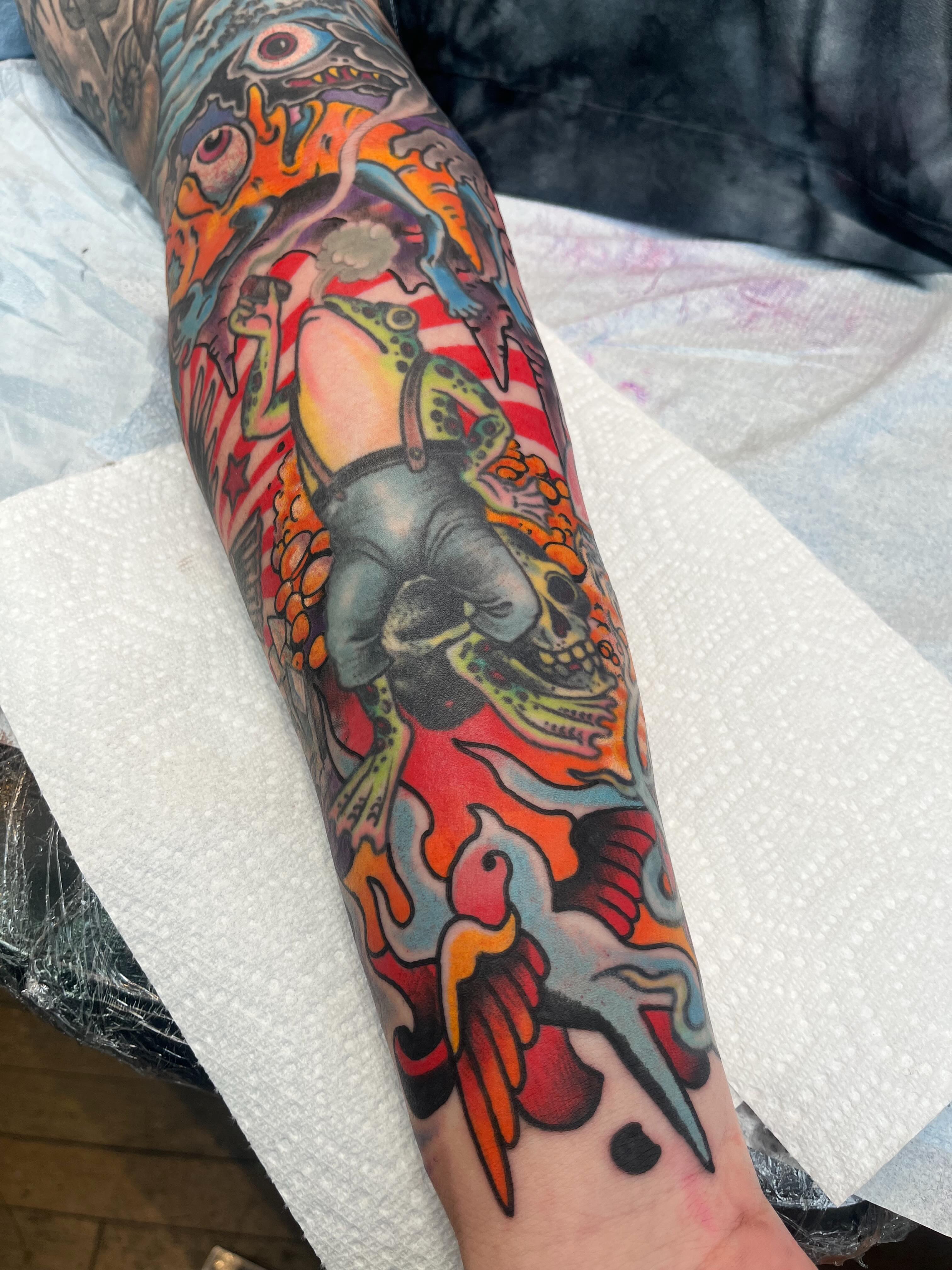 Japanese irezumi japanese irezumi tattoo on the forearm by Chris Kline