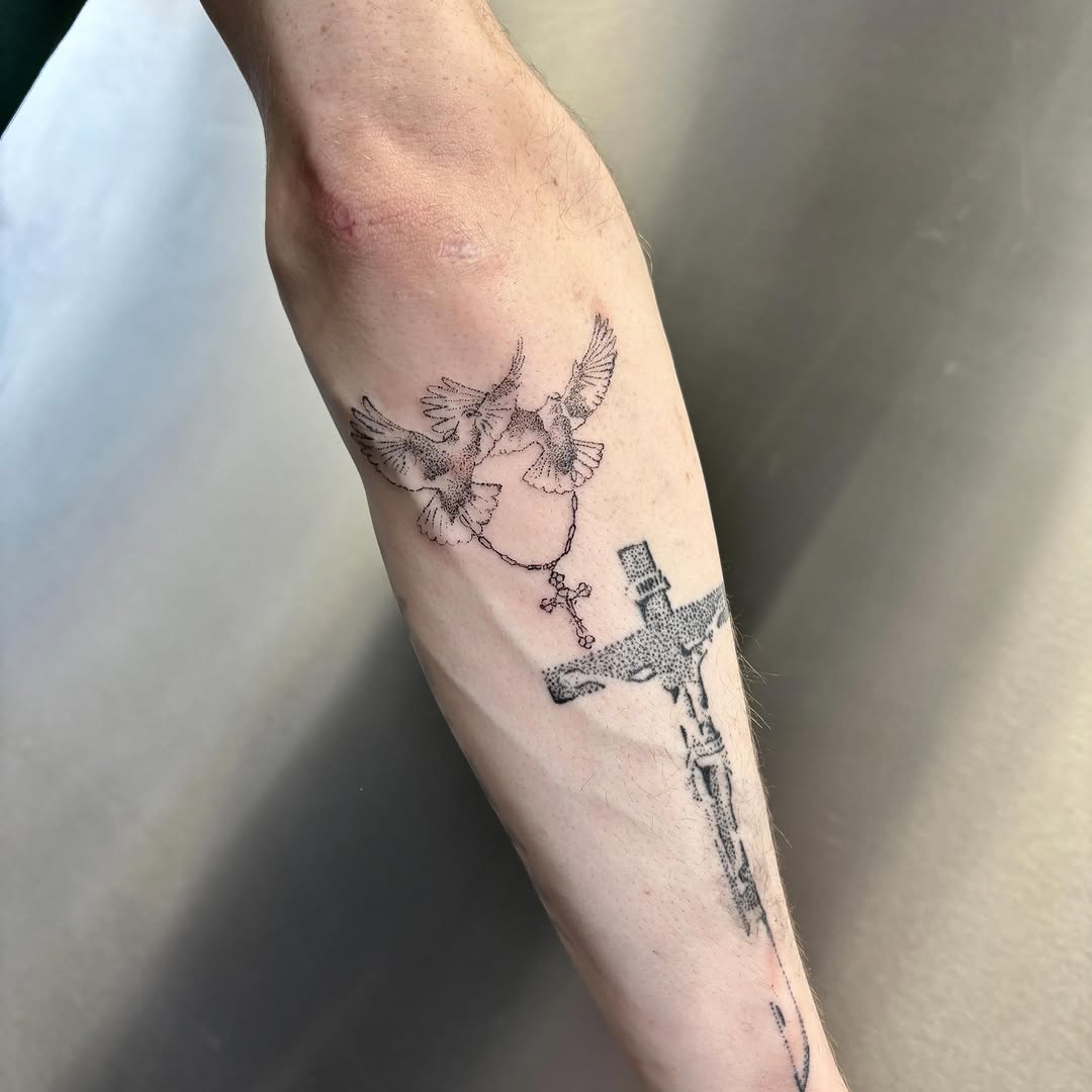 Tattoo by @siilvester — dotwork, black_and_grey