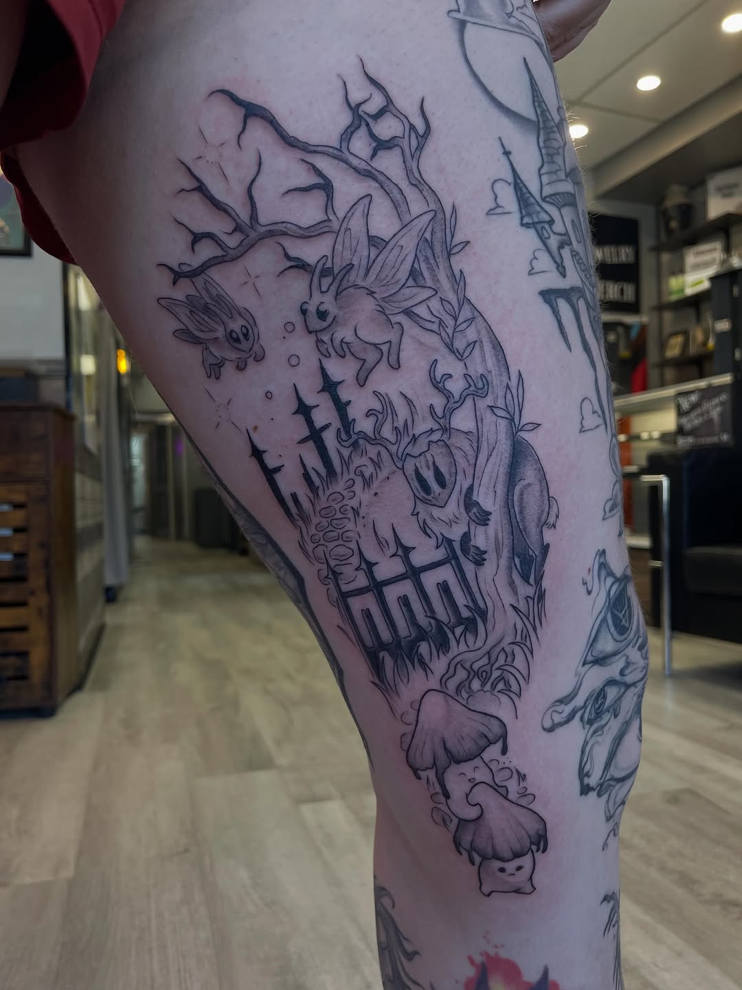 Tattoo by @stewstattoos — illustrative, black_and_grey