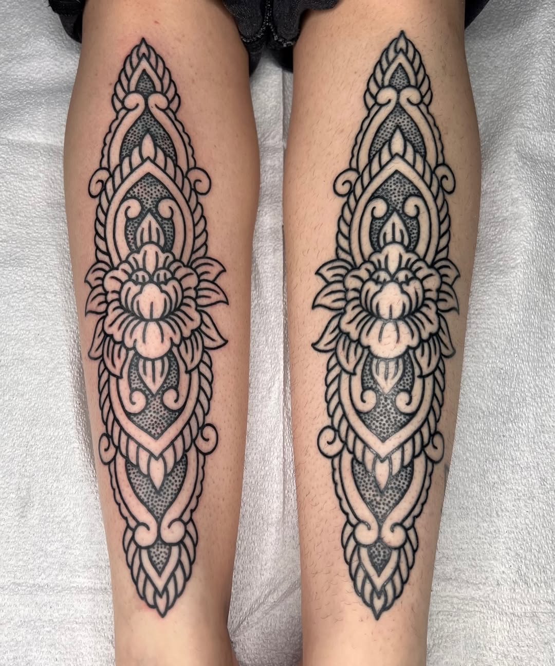 Tattoo by @michelle.chamerlik โ ornamental, dotwork